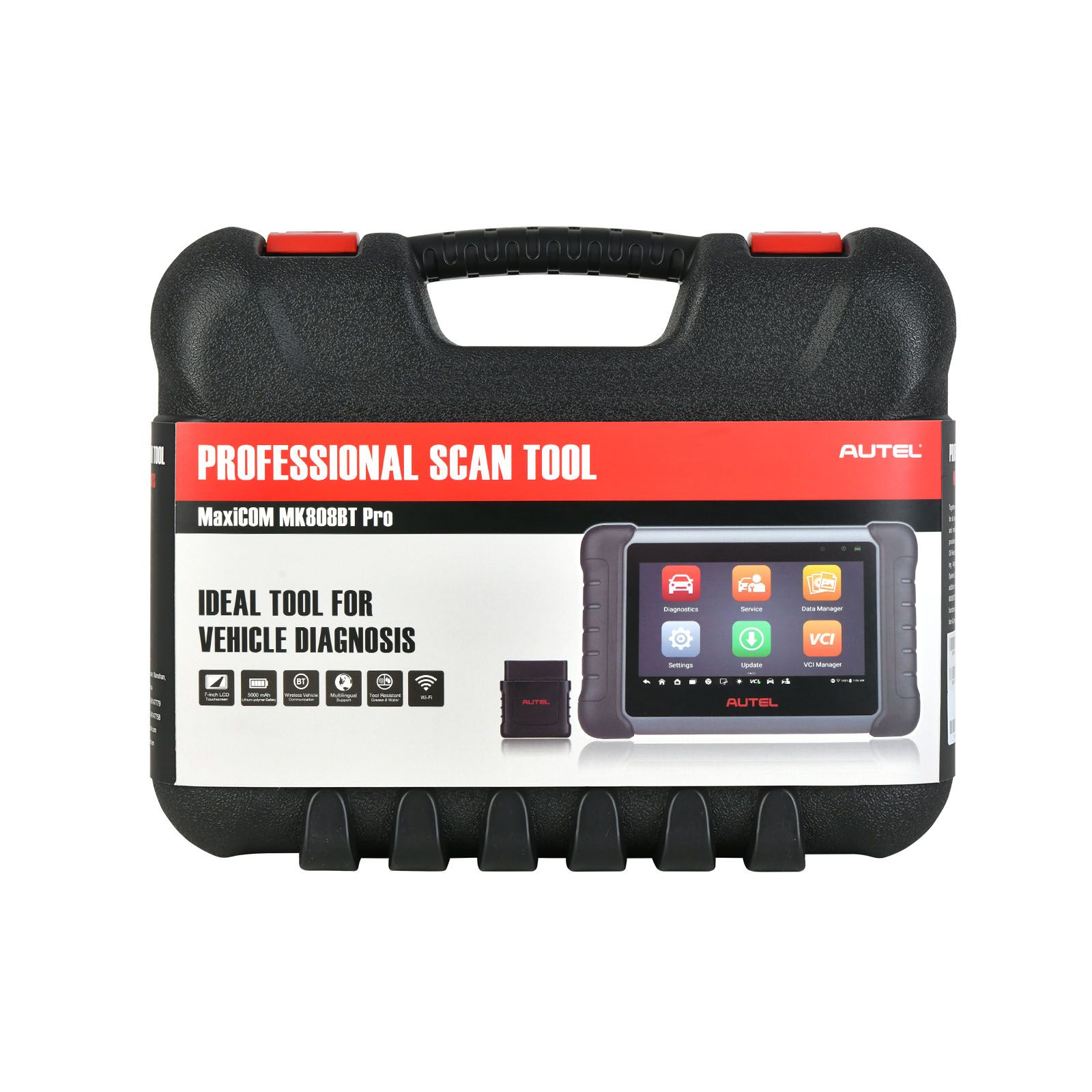 Autel MaxiCOM MK808BT PRO Outil de diagnostic de voiture, Tests actifs et scanner de contrôle bidirectionnel, 28+ services, FCA AutoAuth, Diagnostique sans fil