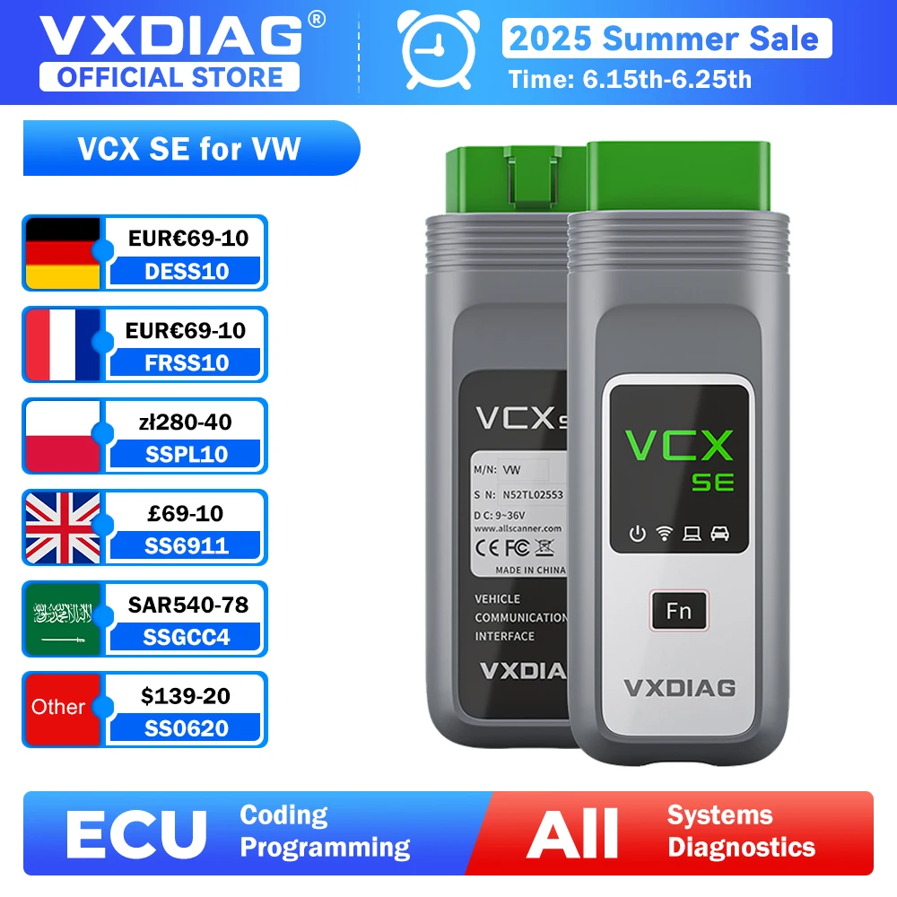 VXDIAG VCX SE pour VW Diagnostic Tool Car OBD2 DoIP Scanner All System Diagnostic ECU Coding J2534 Programmation pour Audi pour Skoda