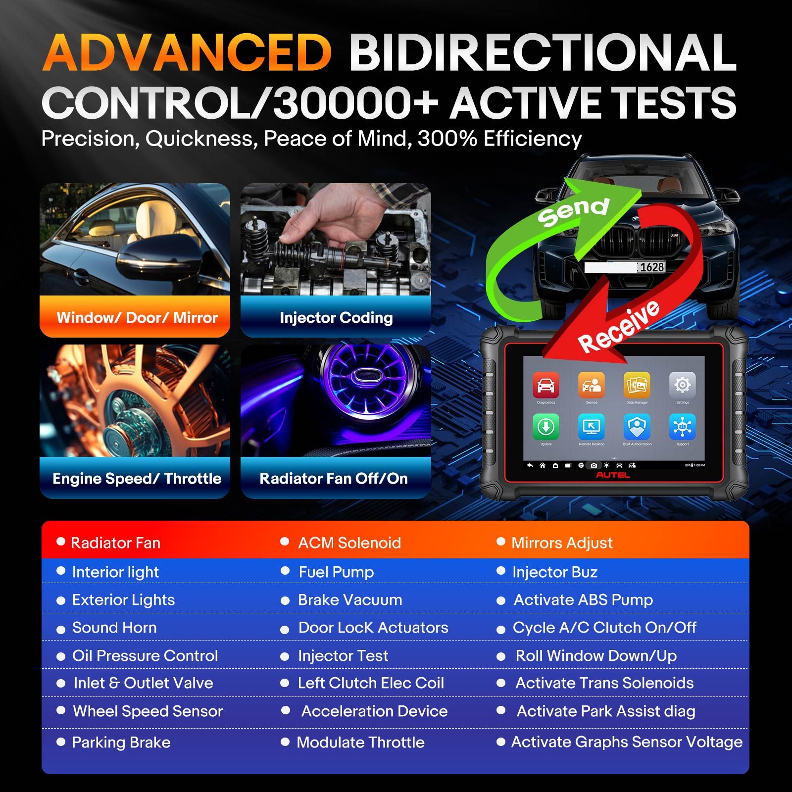 2025 Autel MaxiCOM MK900BT MK900-BT Scanner de diagnostic bidirectionnel Mise à jour de MX900 MK808BT MK808S CAN-FD&DOIP