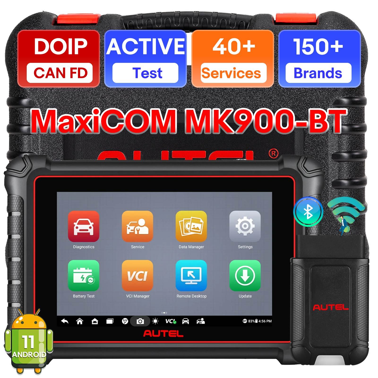 2025 Autel MaxiCOM MK900BT MK900-BT Scanner de diagnostic bidirectionnel Mise à jour de MX900 MK808BT MK808S CAN-FD&DOIP