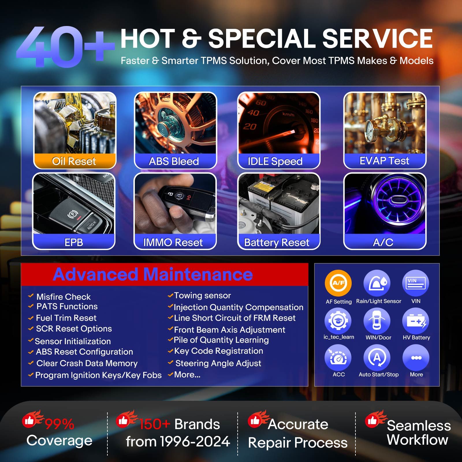 Scanner de diagnostic TPMS sans fil Autel MaxiCOM MK900TS MK900-TS avec Android 11 Support DoIP / CAN FD Protocoles et 40+ Services mis à niveau de MK808TS