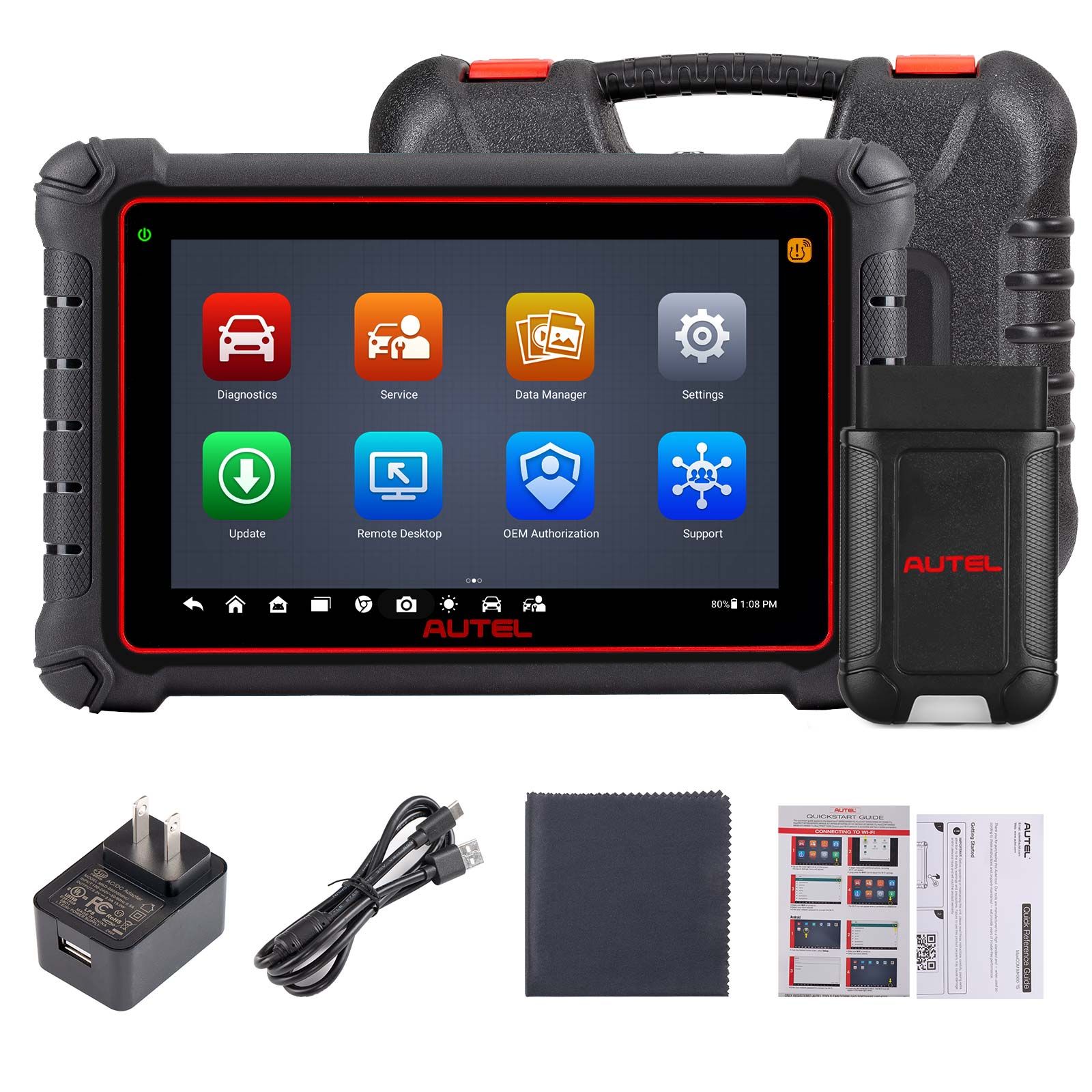 Scanner de diagnostic TPMS sans fil Autel MaxiCOM MK900TS MK900-TS avec Android 11 Support DoIP / CAN FD Protocoles et 40+ Services mis à niveau de MK808TS