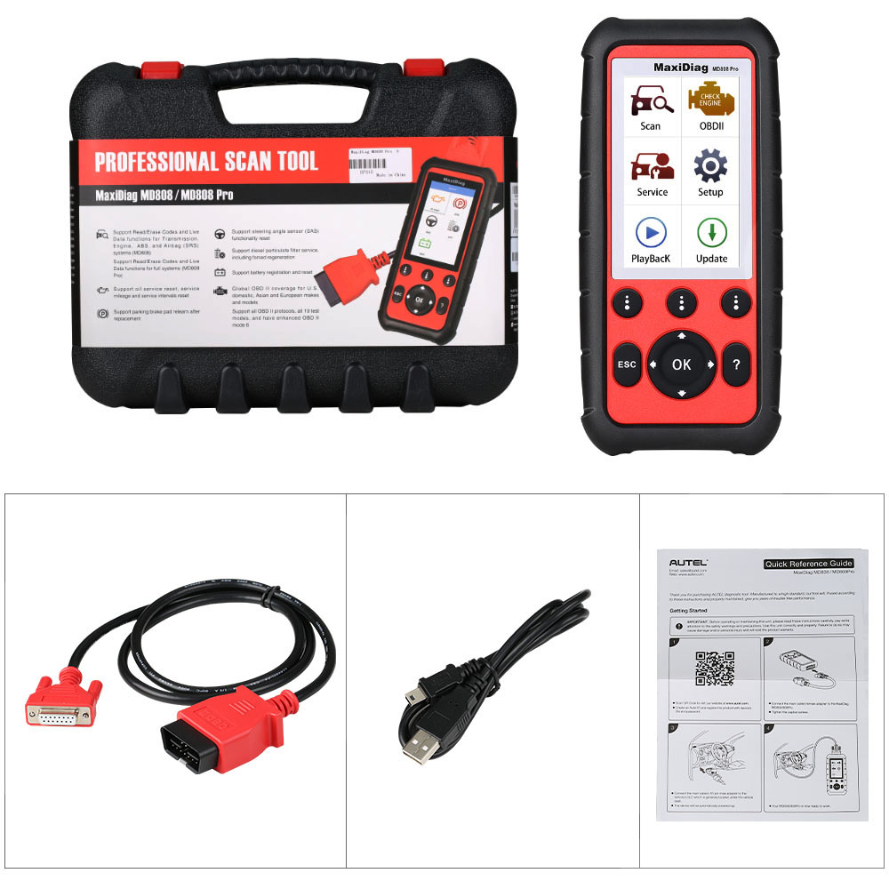 Autel MaxiDiag MD808 Pro All System Scanner (MD802 ALL+MaxicheckPro) Mise à jour gratuite en ligne