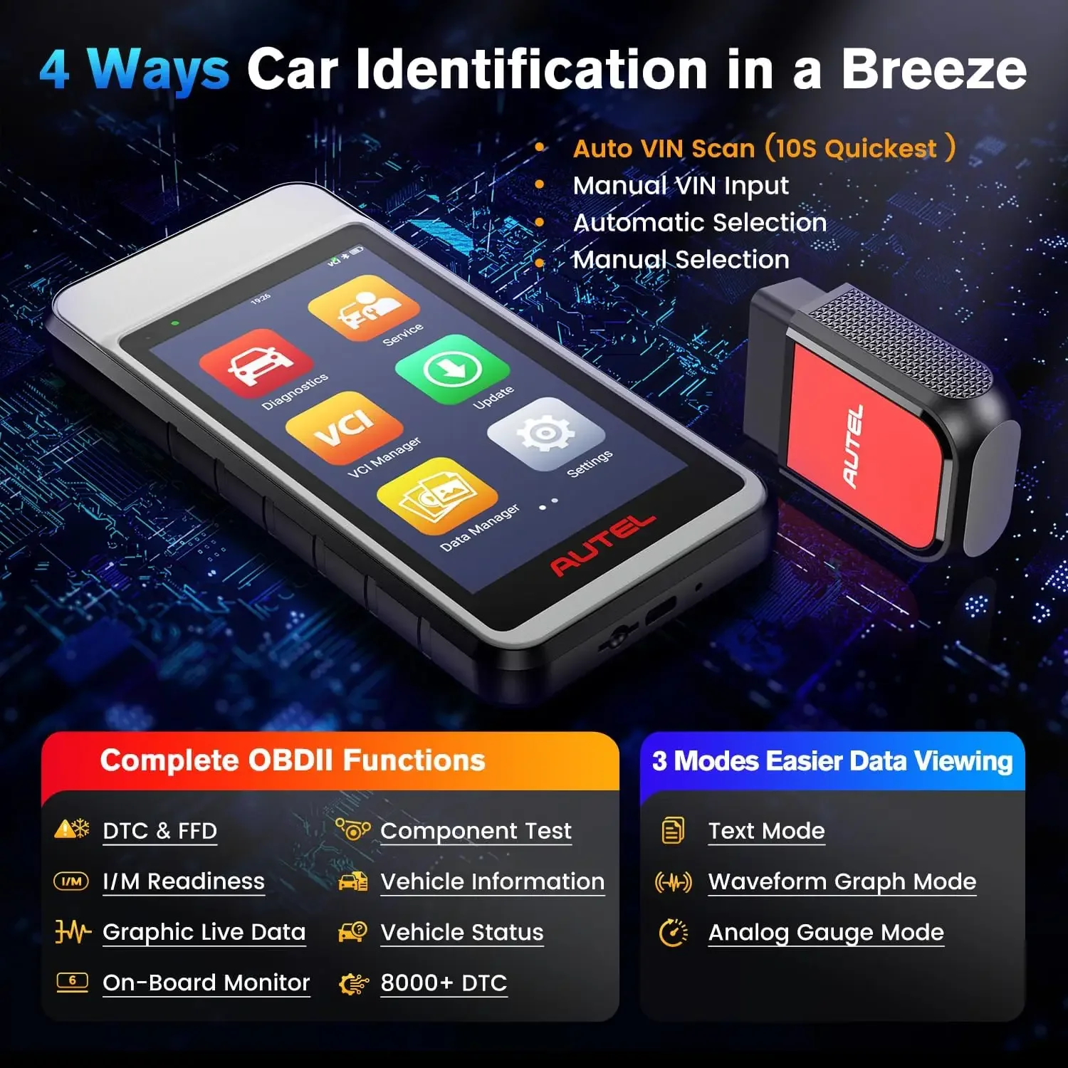 Autel MaxiDiag MD906 Pro – Outil de diagnostic professionnel avec Mode 6 amélioré, prise en charge de tous les systèmes AutoScan et 11 fonctions de service