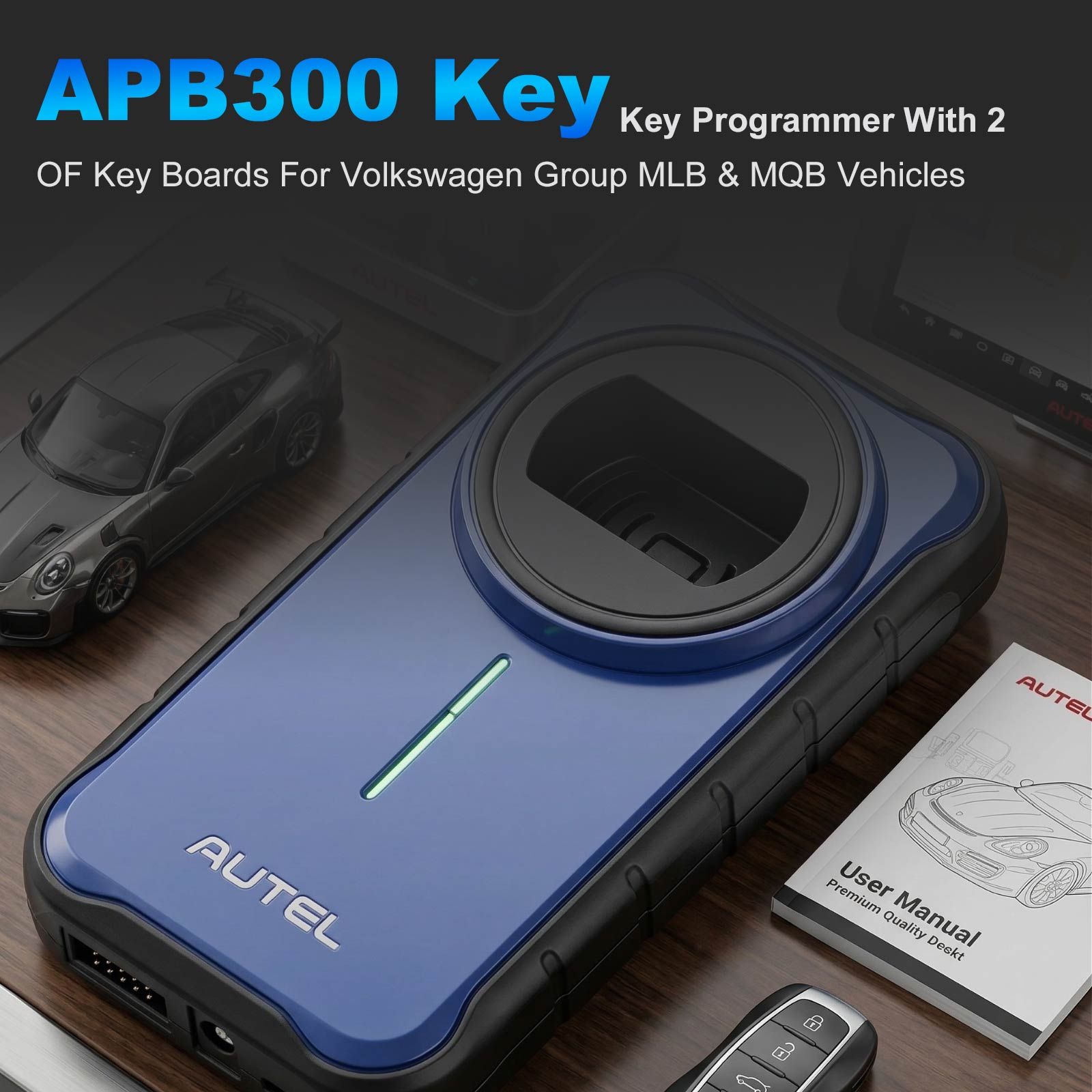 Programmateur de clés AUTEL MAXIIM APB300 pour véhicules Volkswagen MLB et MQB – 2 cartes clés offertes