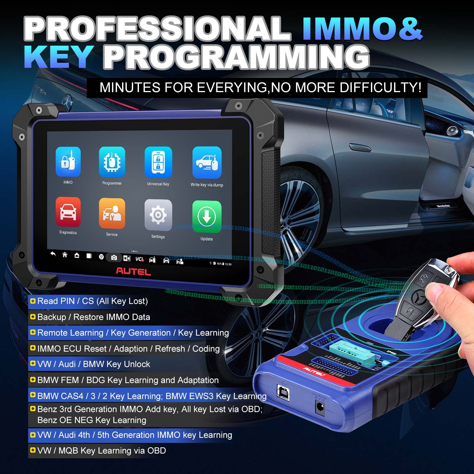 2025 Autel MaxiIM IM608 PRO II (Autel IM608 II) Kit complet avec JVCI+ Plus IMKPA Accessoires Obtenez gratuitement G-Box3 APB112