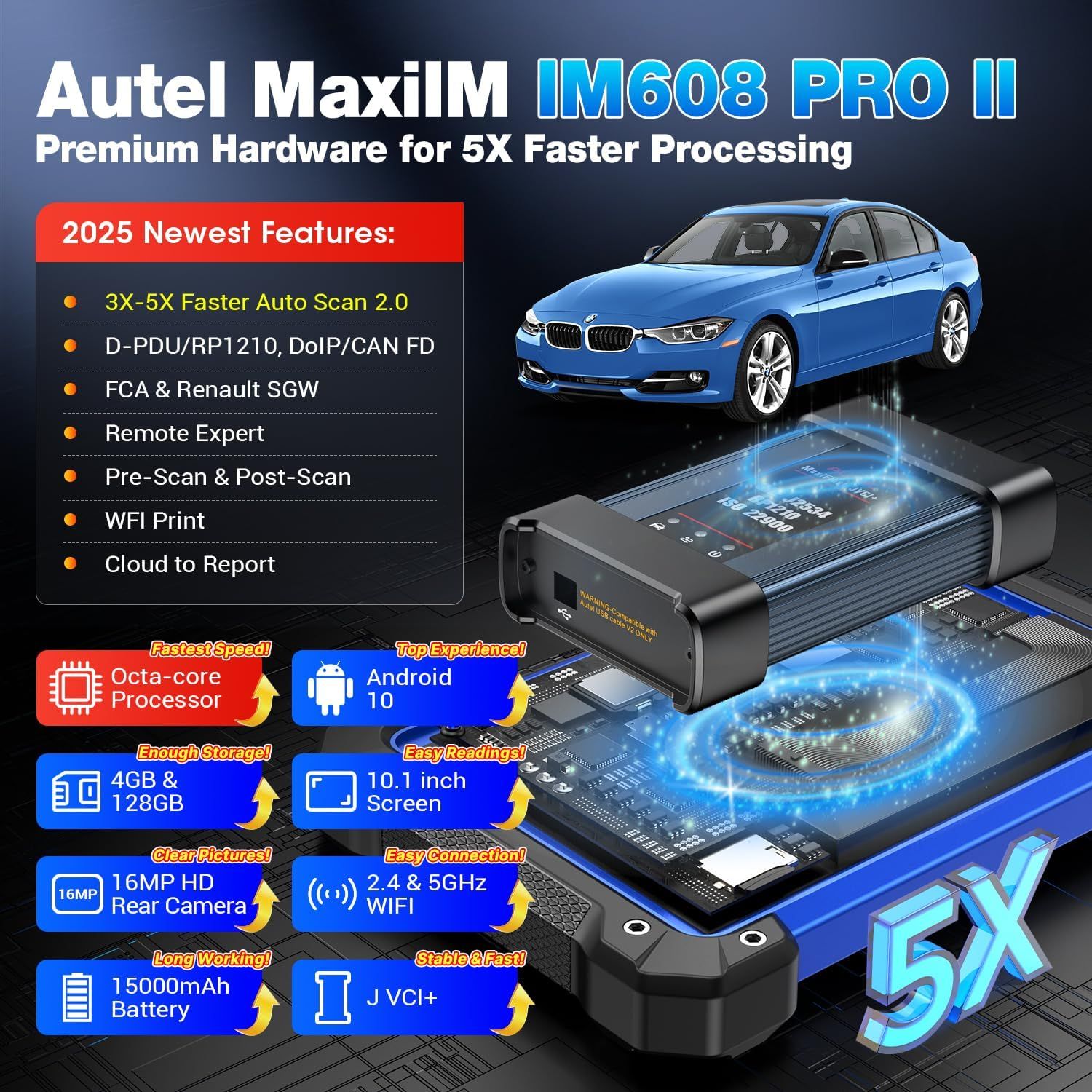 2025 Autel MaxiIM IM608 PRO II (Autel IM608 II) Kit complet avec JVCI+ Plus IMKPA Accessoires Obtenez gratuitement G-Box3 APB112