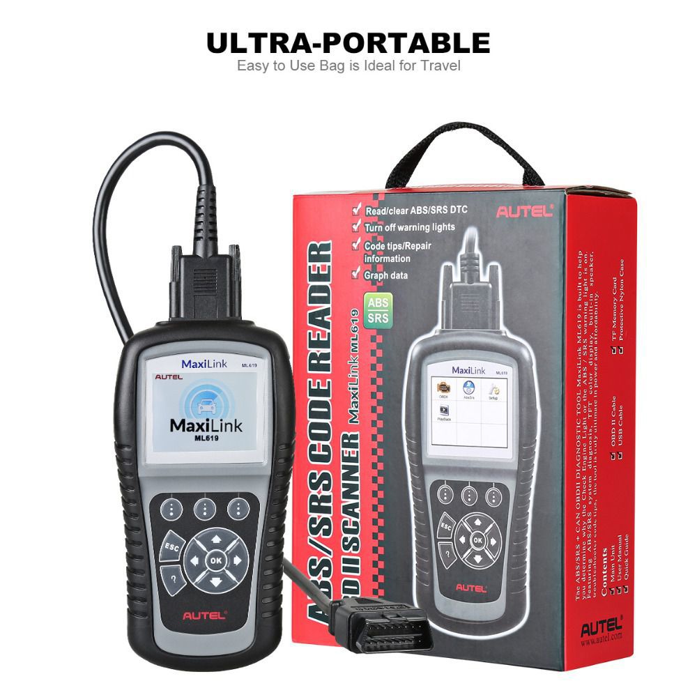 Autoel maxilink ml619 can OBD2 scanner ABS srs airbag autodiagnostic Scan tool