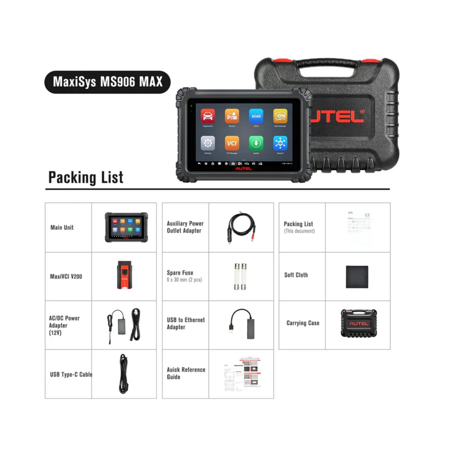 2025 Autel Maxisys MS906 Max Diagnostic Scanner Advanced ECU Coding 40+ Reset Services CAN FD & DoIP Auto Scan 2.0 Mise à niveau d'Autel MS906 PRO/MS906BT