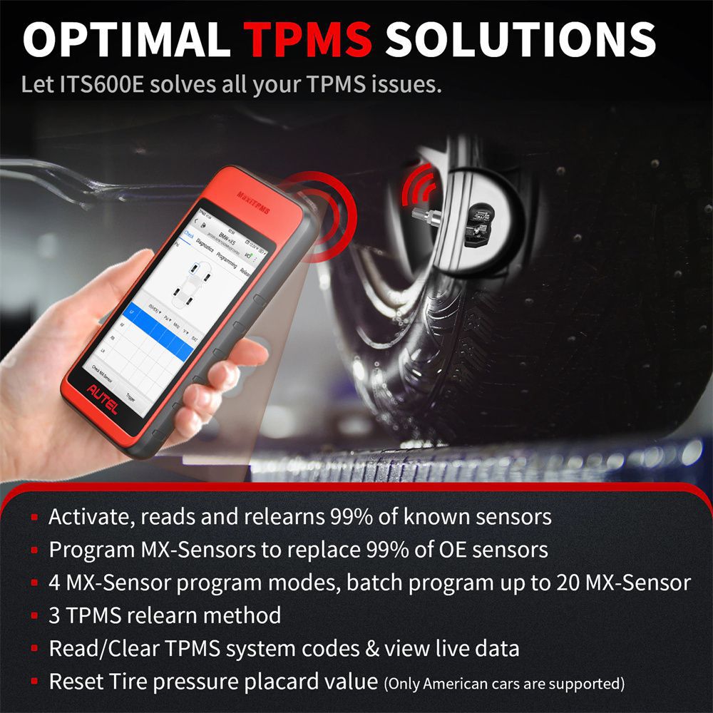 Autol maxitpms its600e outil de réapprentissage TPMS outil de programmation TPMS activation / réapprentissage de tous les capteurs diagnostic TPMS 4 fonction de réinitialisation