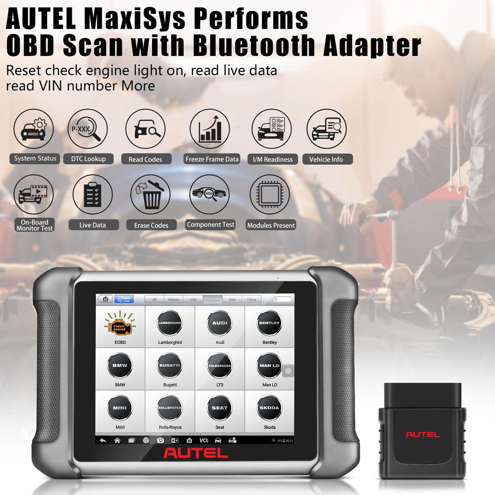 Original autel maxivci Mini VCI Mini interface de diagnostic Bluetooth pour mk808bt mk808 ts mx808ts mp808ts ts608 ms906s