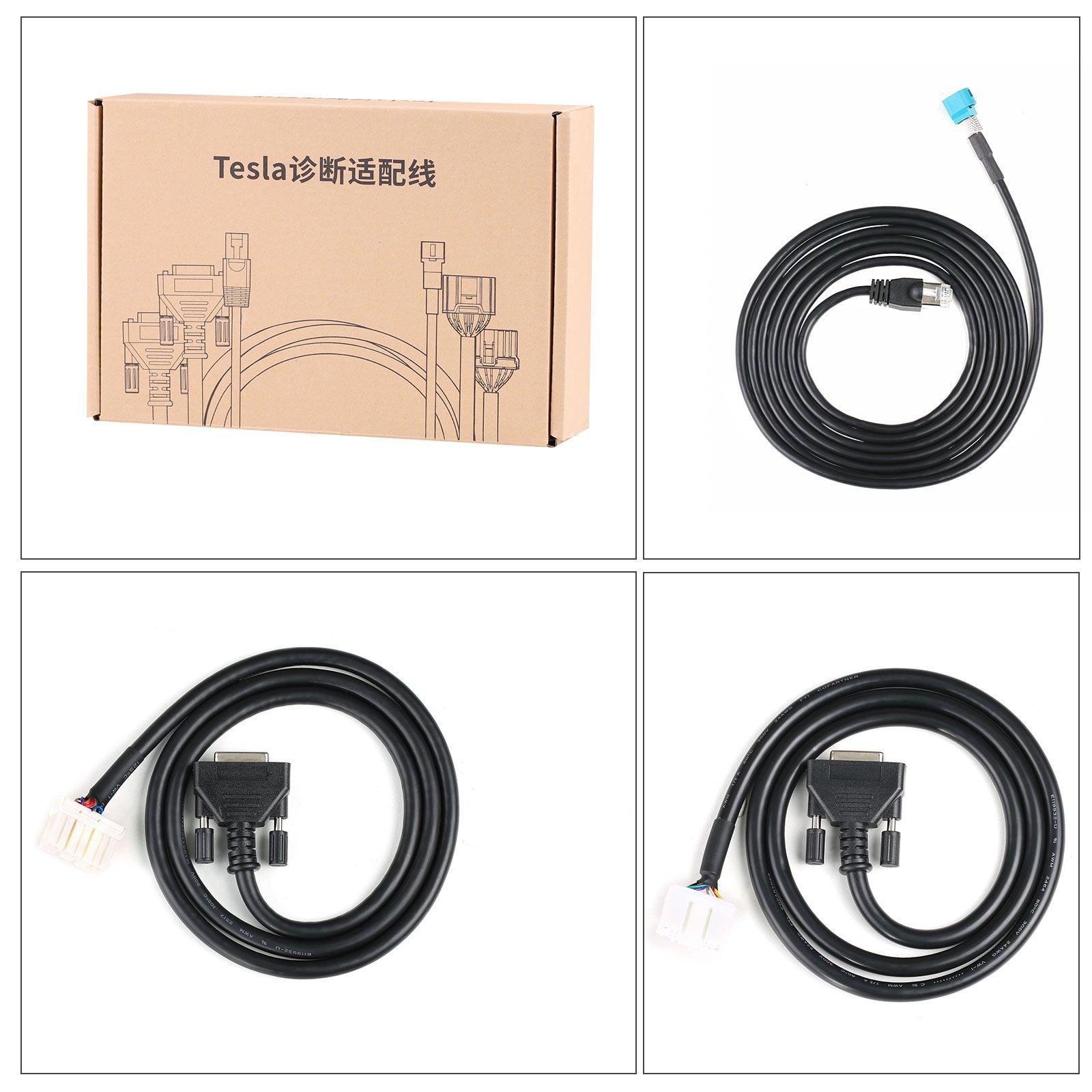Câble d'adaptateur de diagnostic autel Tesla original pour les modèles Tesla s et X en conjonction avec la tablette maxisys ultra / ms909 / ms919