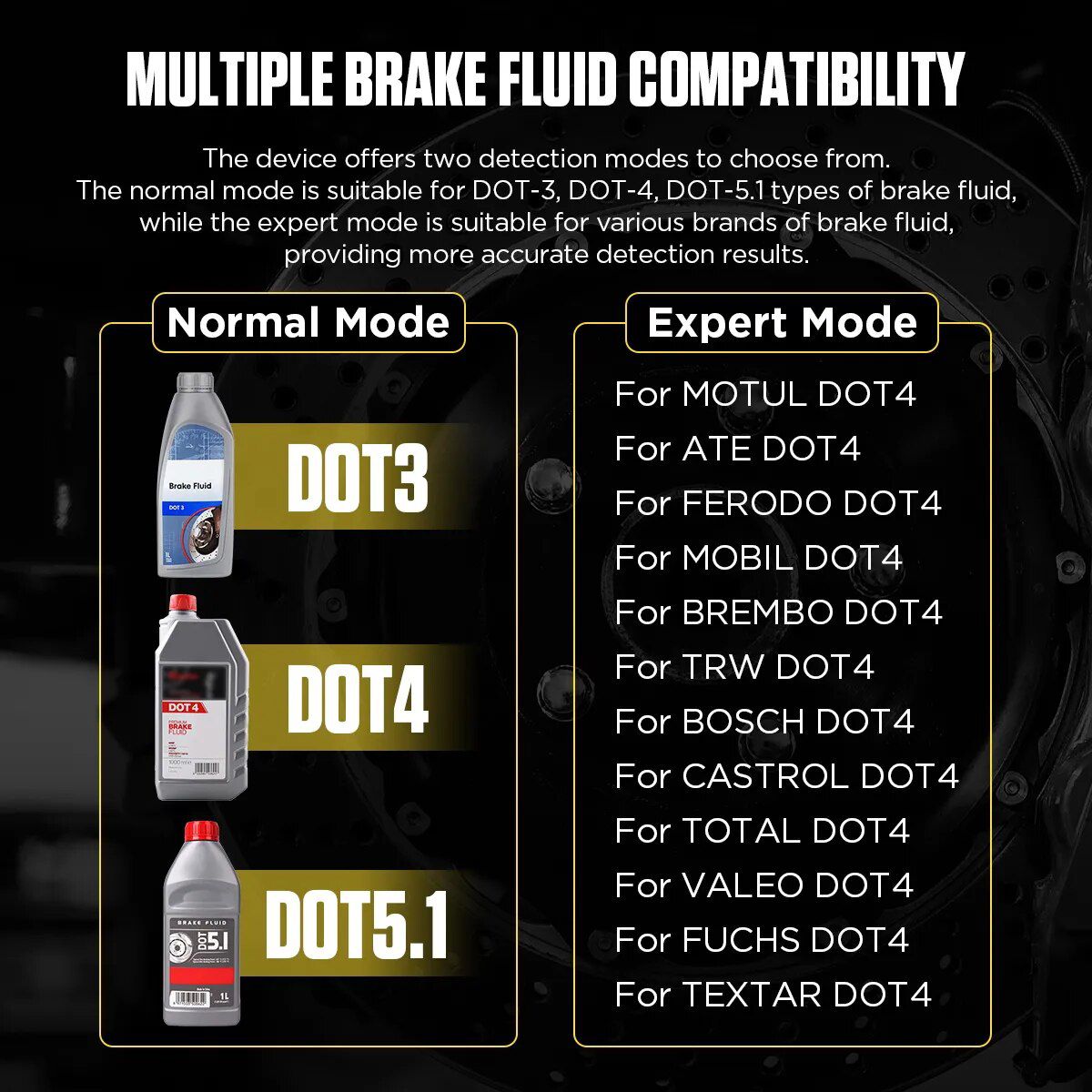 Autool as502 testeur de liquide de frein testeur d'huile de frein automobile compatible avec dot3 / dot4 / dot5.1 / env4 / env6 ate / TRW / Bosch / Mobil