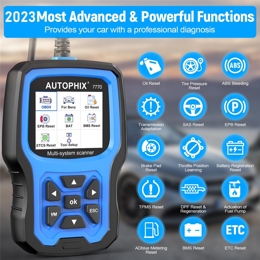Autophix 7770 OBD2 scanner système complet pour Mercedes - Benz DPF Réinitialisation de l'huile TPMS ABS EPB outil de diagnostic de voiture
