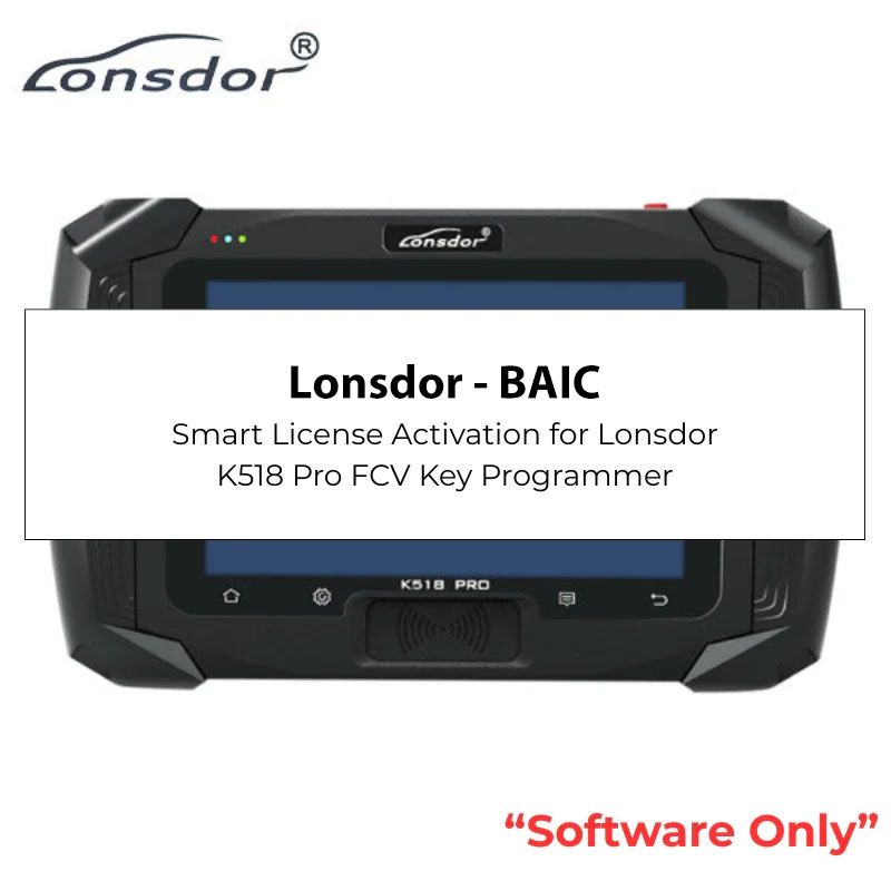 Activation de licence BAIC pour Lonsdor K518 Pro FCV Version Key Programmer