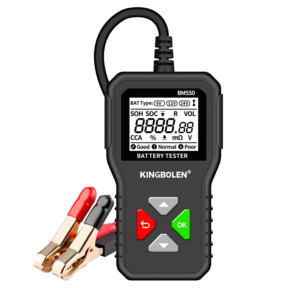 BM550 BM550 PLUS Car Battery Tester 6V 12V 24V Battery System Detect Auto Battery Analyzer Car Battery Tool SOC SOH