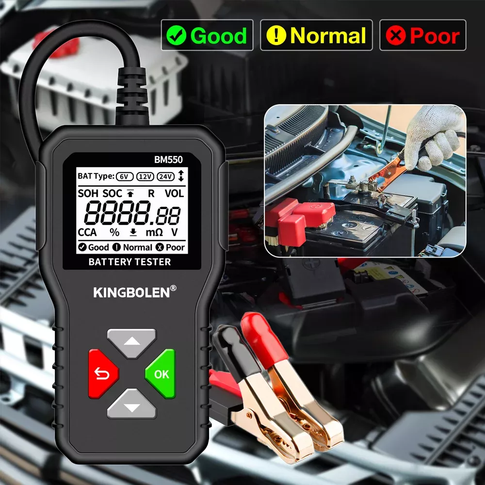 BM550 BM550 PLUS Car Battery Tester 6V 12V 24V Battery System Detect Auto Battery Analyzer Car Battery Tool SOC SOH