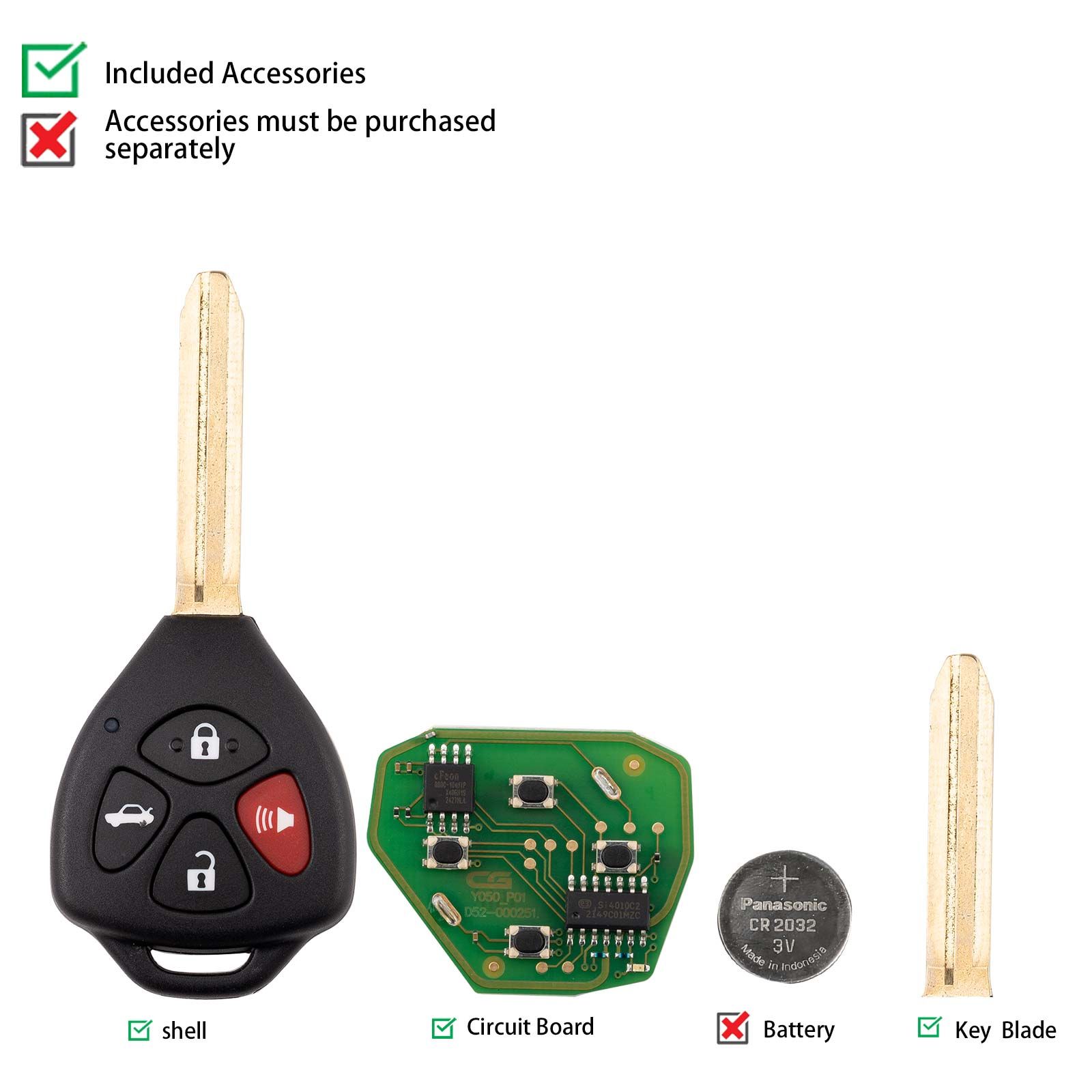 CG A05-3+1 TOYO.TA(3+1) télécommande de fil de 4 boutons utilisée avec le programmeur de clé à distance CGDI K2 5pcs/lot