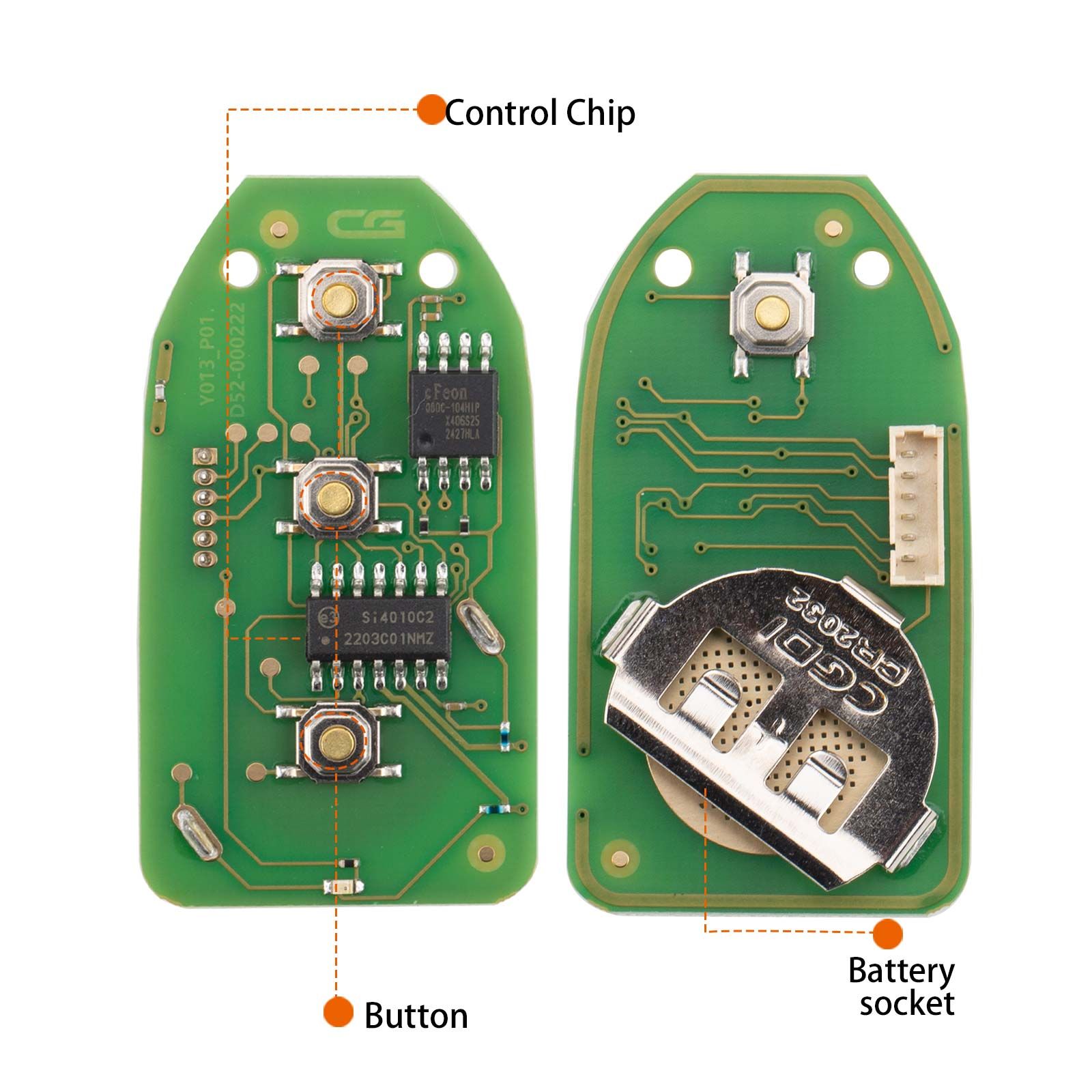 CG A09-3+1 HYU.D Style (séparé-3 + 1BTN)) 4 boutons fil télécommande utilisé avec CGDI K2 programmeur clé 5pcs / lot