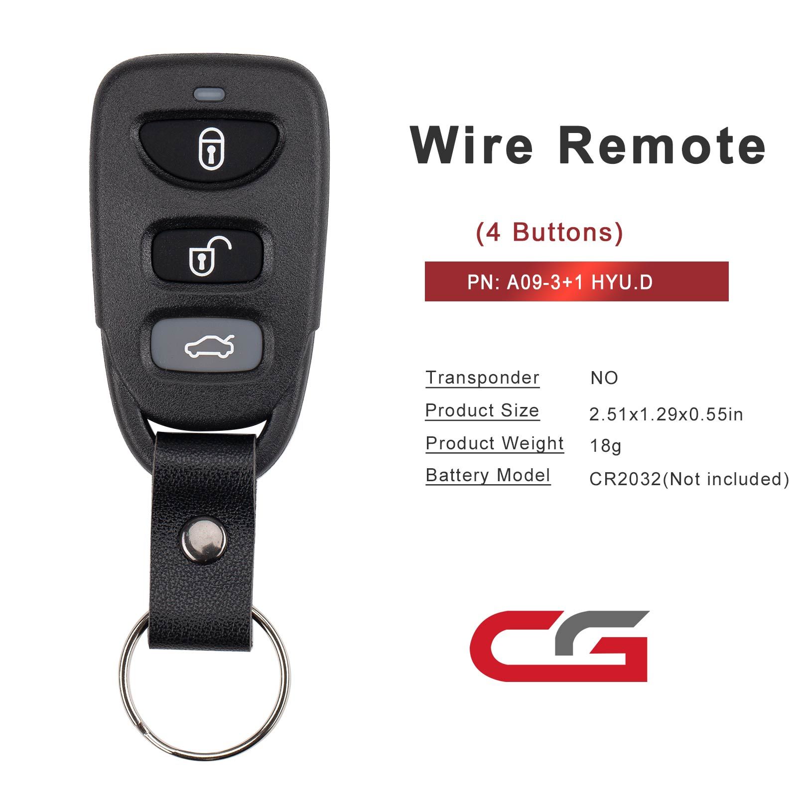CG A09-3+1 HYU.D Style (séparé-3 + 1BTN)) 4 boutons fil télécommande utilisé avec CGDI K2 programmeur clé 5pcs / lot