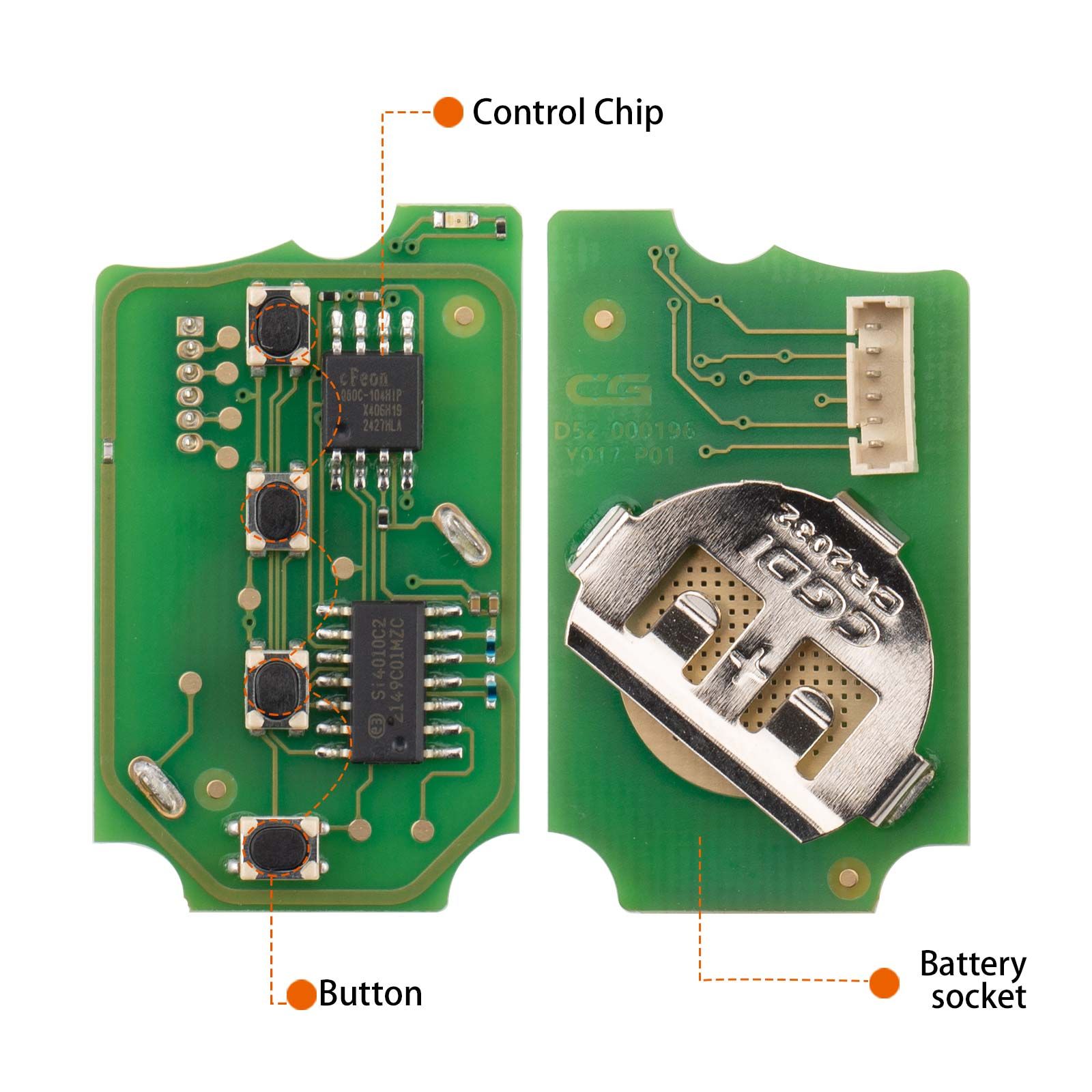 CG A10-2 + 1 HON.D Style (Flip-2 + 1BTN) 3 boutons fil télécommande utilisé avec CGDI K2 programmateur clé à distance 5pcs / lot