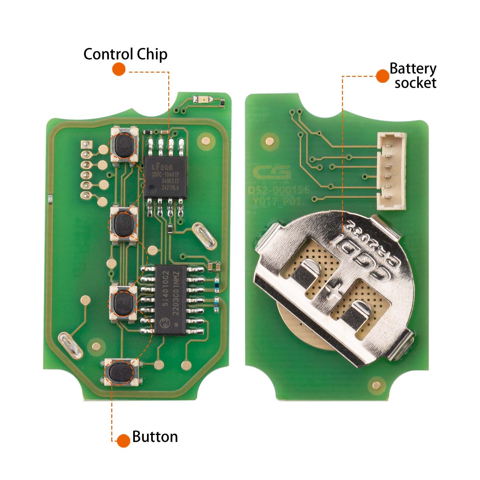 CG A10-3 + 1 HON.D Style (Flip-3 + 1BTN) 4 boutons fil télécommande utilisé avec CGDI K2 programmeur clé 5pcs / lot