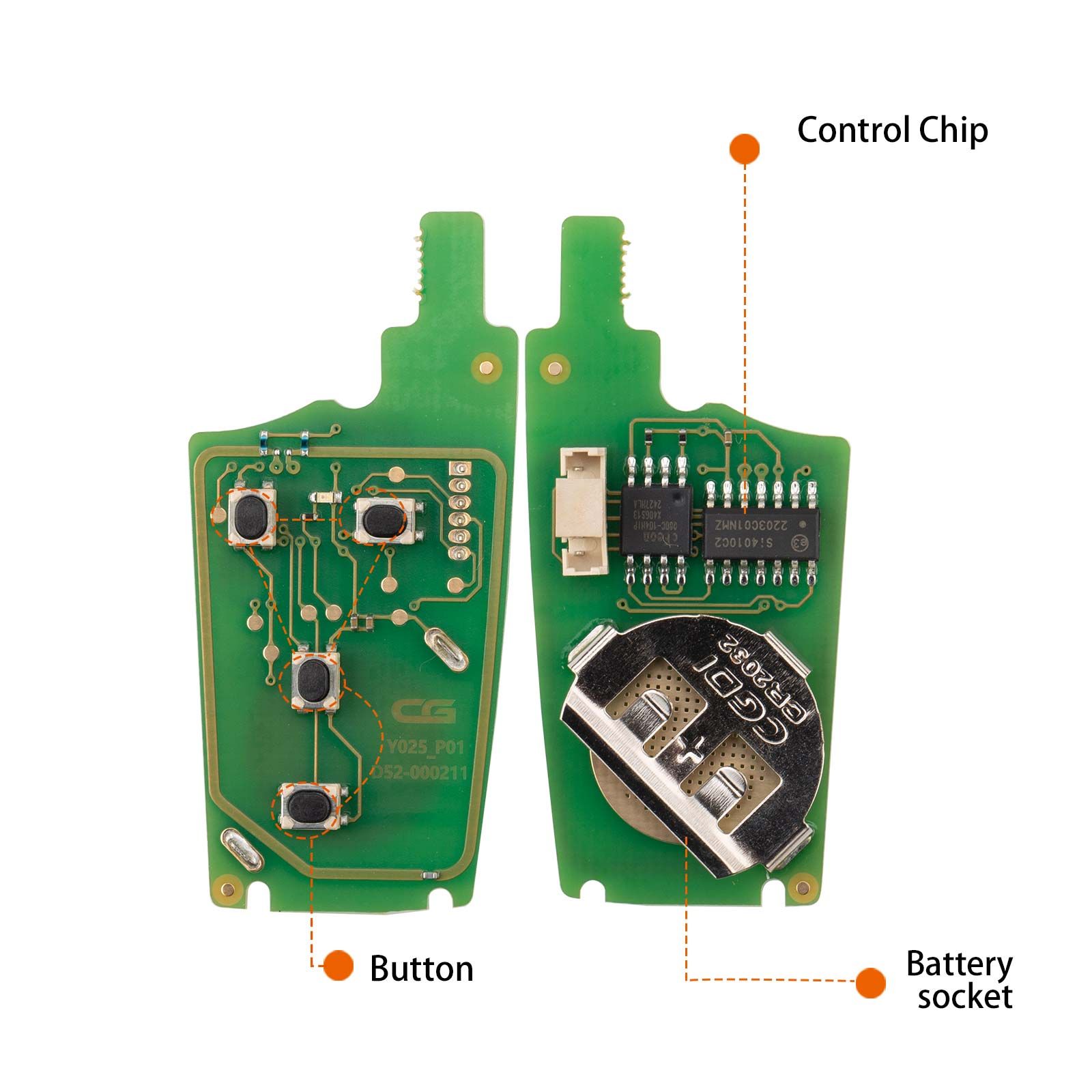 CG A22-3+1 BUI.C nouveau style (Flip-4BTN) 4 boutons fil télécommande utilisé avec CGDI K2 programmeur clé 5pcs / lot