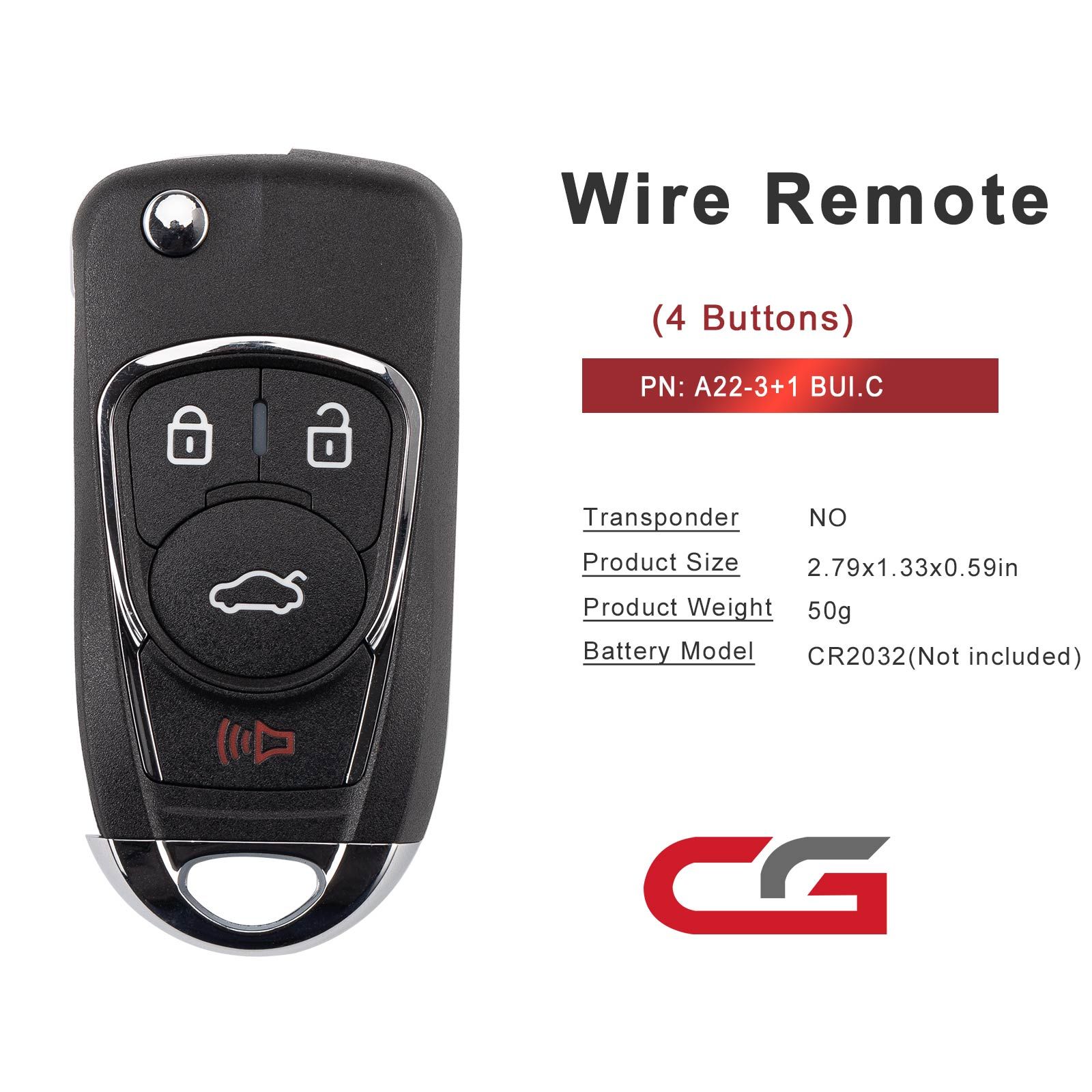 CG A22-3+1 BUI.C nouveau style (Flip-4BTN) 4 boutons fil télécommande utilisé avec CGDI K2 programmeur clé 5pcs / lot