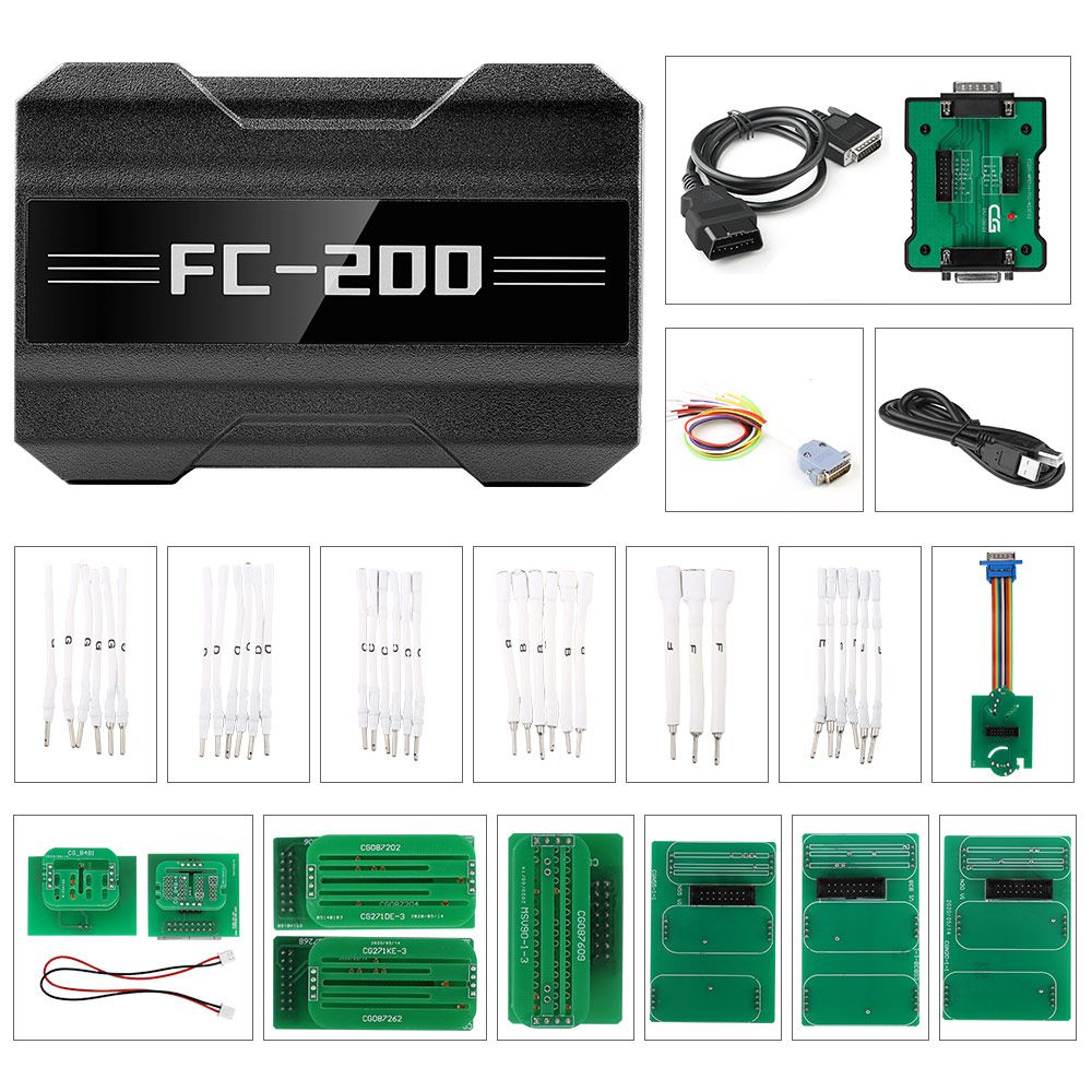 CG FC200 ECU Programmer Version complète avec nouveaux adaptateurs Set 6HP & 8HP / MSV90 / N55 / N20 / B48 / B58 et adaptateur MPC5XX pour EDC16 / ME9.0