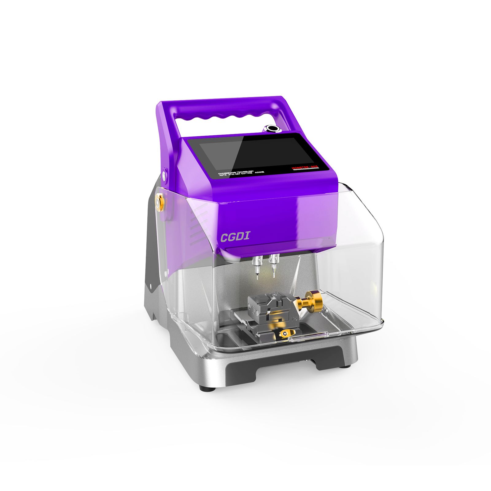 CGDI MONSTER G08 Machine de coupe de clé avec pince T5 Batterie intégrée, Bluetooth et WiFi, base de données de clés de véhicule prend en charge une coupe rapide et stable