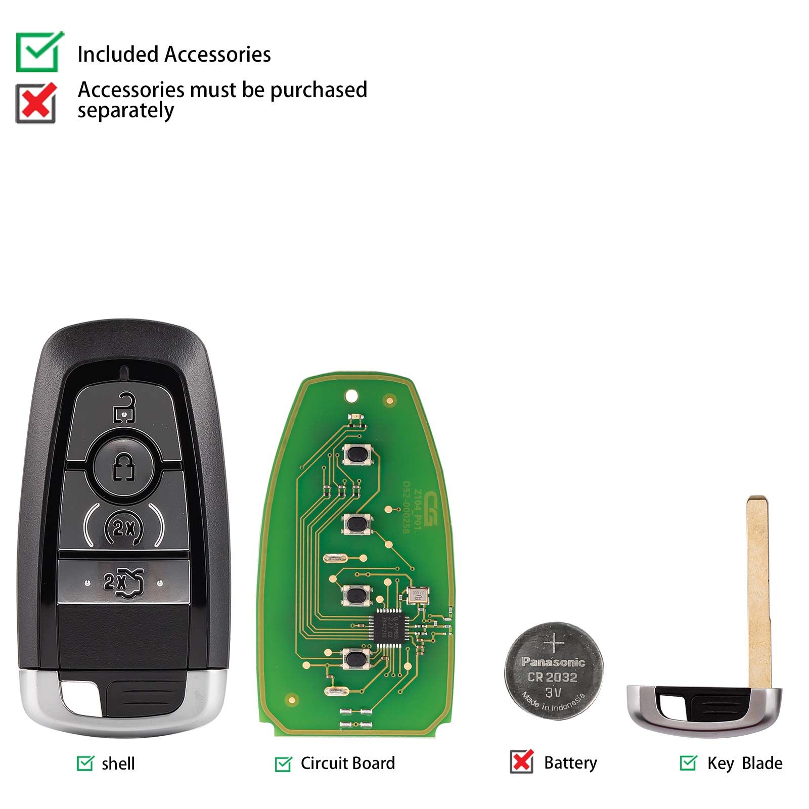 CG ZA21-4 FU.T(17,4-BTN) FOR.D 4 boutons Smart Remote utilisé avec le programmeur de clé à distance CGDI K2 5pcs/lot