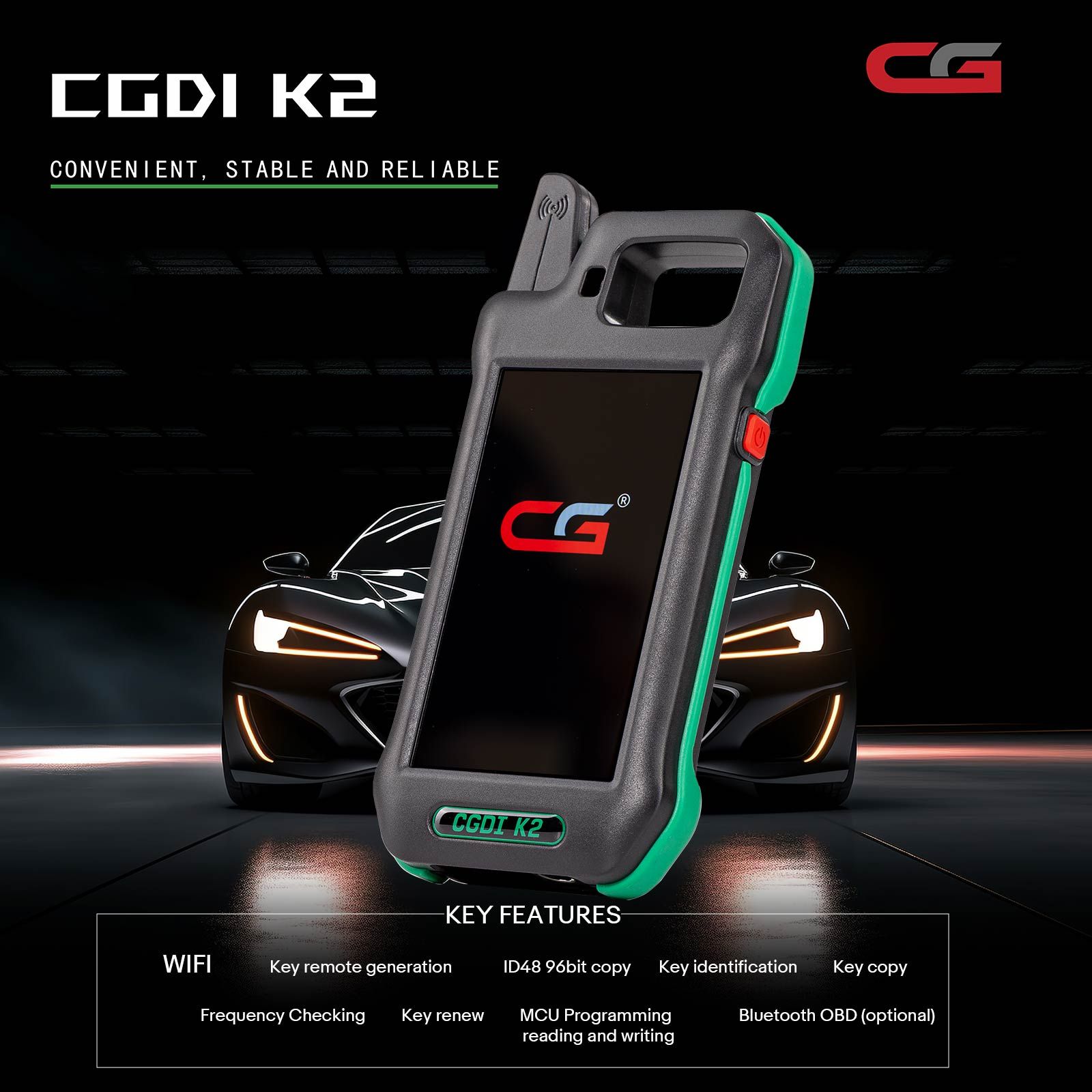 CGDI K2 Programmateur de clé à distance Générateur à distance avec 3 pièces CGDI C4648 Super Chips Support 96Bit ID48 Copie Nouveau Ajouter BMW BDC3 Copie de clé