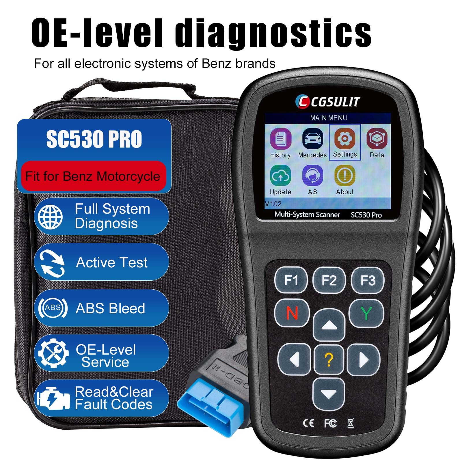 2025 CGSULIT SC530 Pro pour BENZ outil de balayage bidirectionnel du scanner OBD2 de diagnostic du système complet