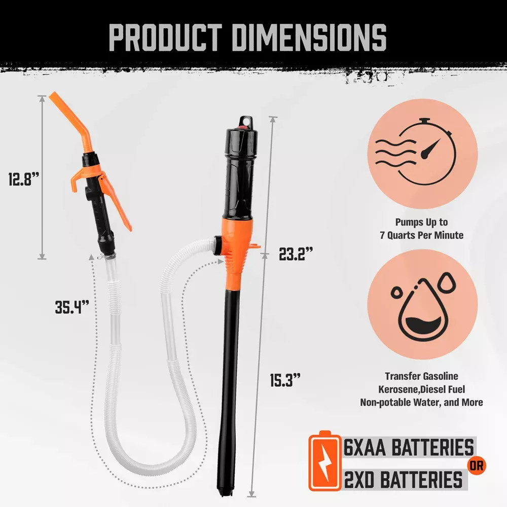 Pompe à huile électrique Siphon pompe de transfert de liquide pompe à main exploitée eau GasToolsFluid Extractor pour bateaux de moto de voiture