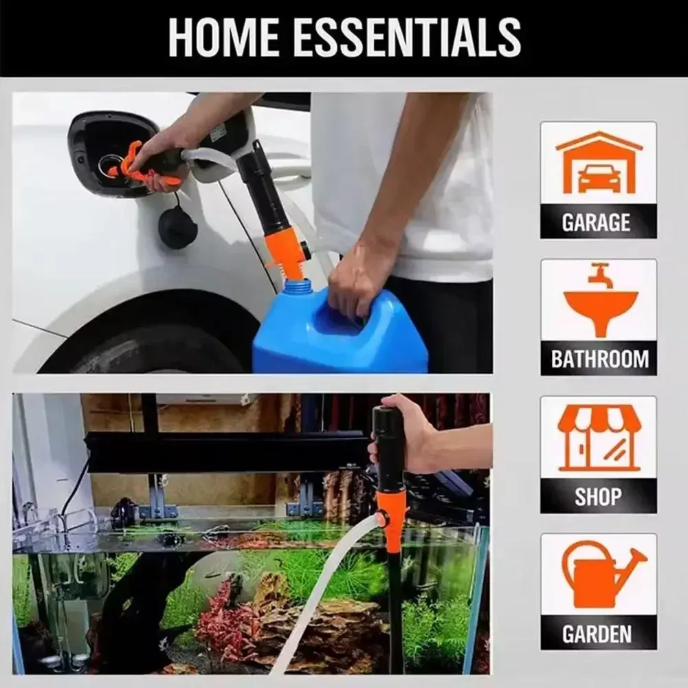 Pompe à huile électrique Siphon pompe de transfert de liquide pompe à main exploitée eau GasToolsFluid Extractor pour bateaux de moto de voiture