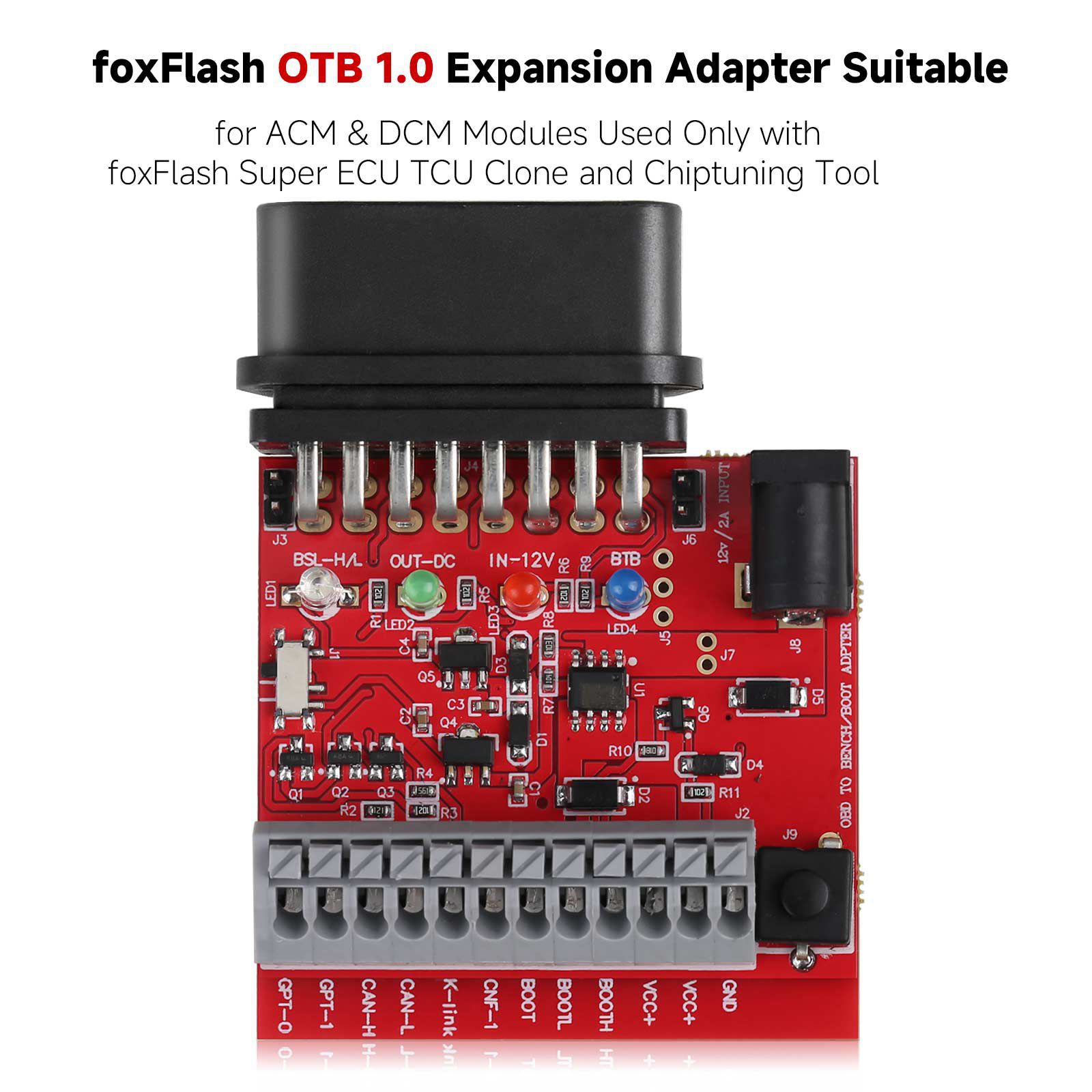 Otb 1.0 adaptateur d'extension pour foxflash ECU programmer (obd sur l'adaptateur de bureau)