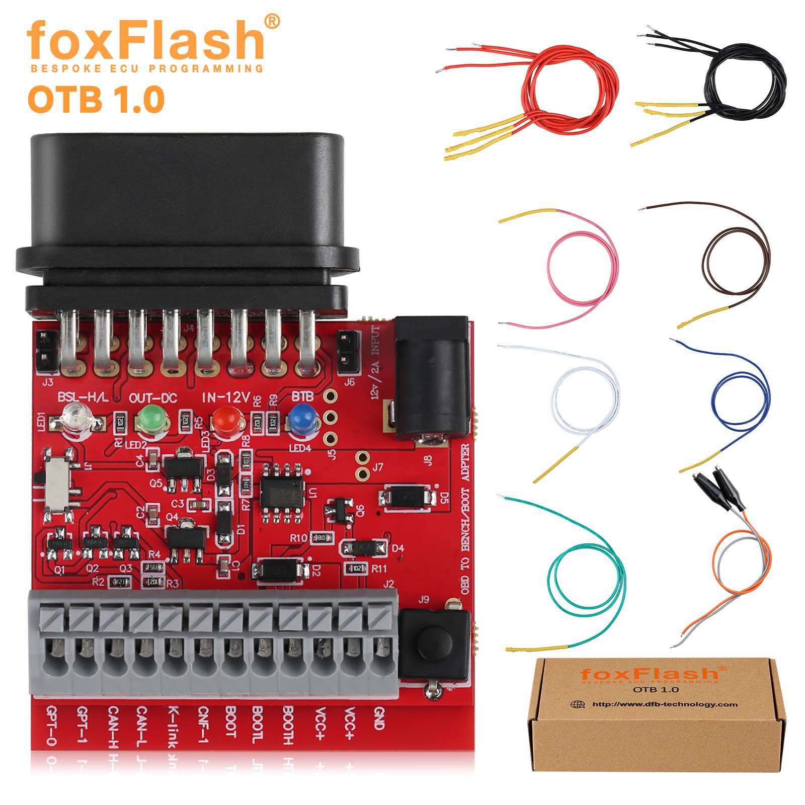 Otb 1.0 adaptateur d'extension pour foxflash ECU programmer (obd sur l'adaptateur de bureau)