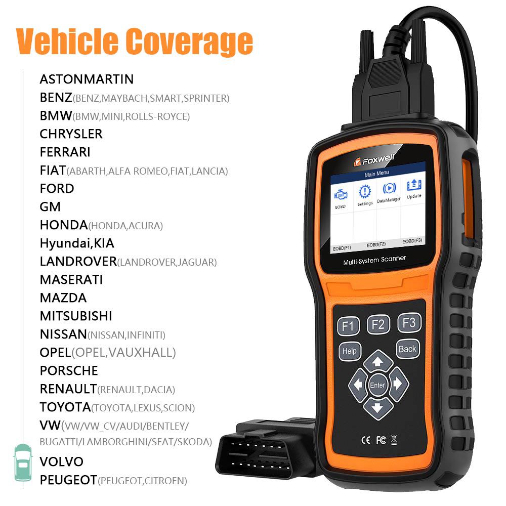 Scanner multi-système Foxwell NT530 avec 1 voiture gratuite Faites la version à jour du NT520 Pro/NT510