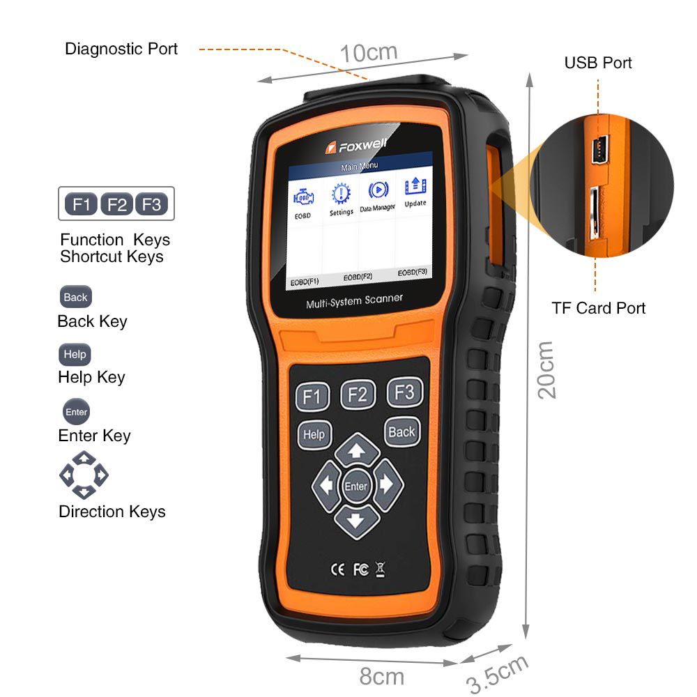 Scanner multi-système Foxwell NT530 avec 1 voiture gratuite Faites la version à jour du NT520 Pro/NT510