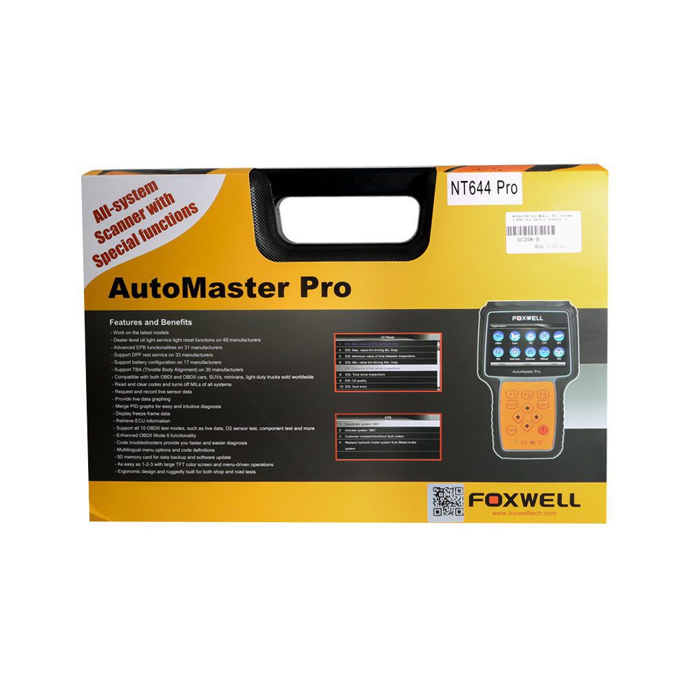 FOXWELL NT644 PRO système complet OBD2 lecteur de code ABS SRS DPF EPB huile réinitialiser professionnel ODB2 OBD2 outil de diagnostic de voiture automatique