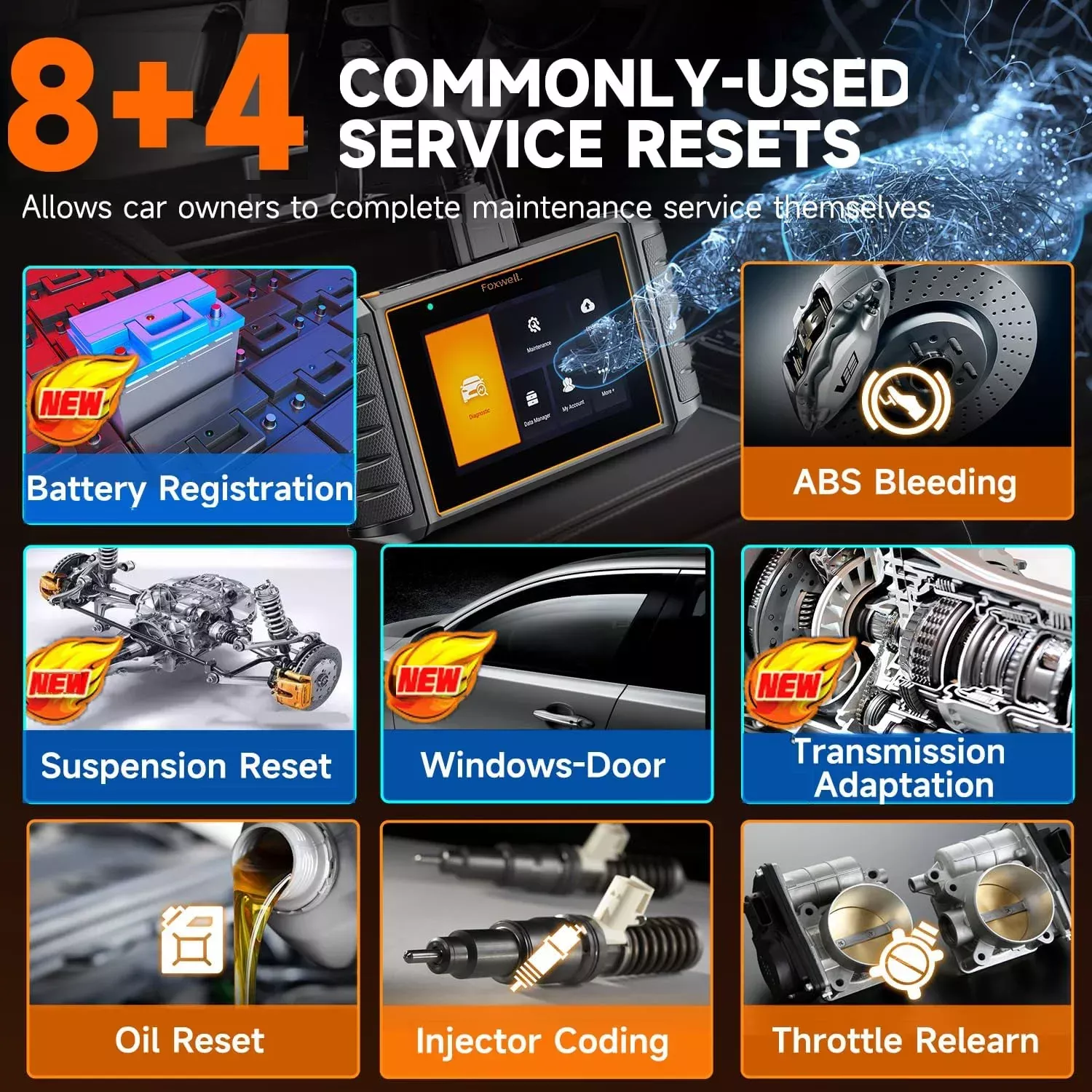 Foxwell NT726 OBD2 scanner tous les systèmes huile EPB 12 réinitialiser D.PF lecteur de code d'enregistrement de batterie OBD 2 outils de diagnostic de voiture