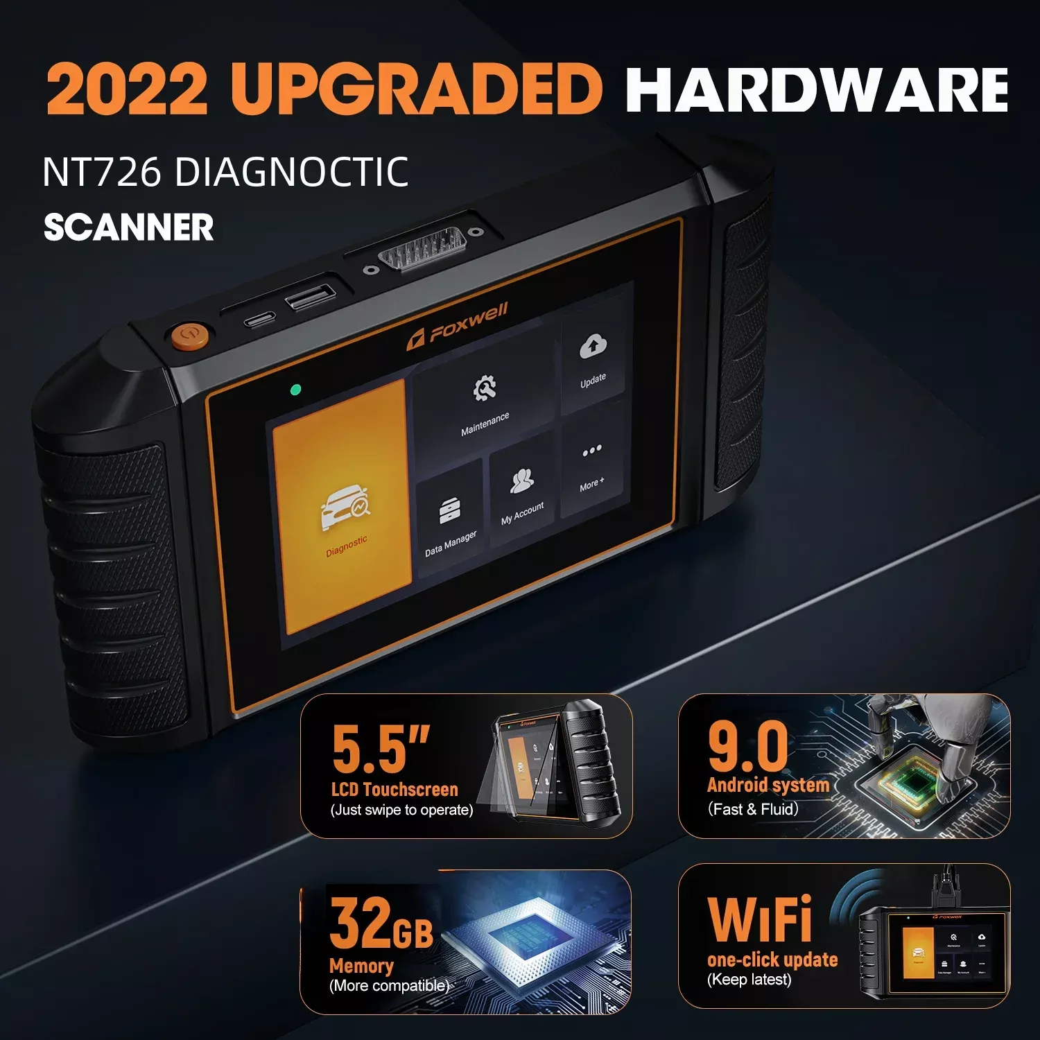 Foxwell NT726 OBD2 scanner tous les systèmes huile EPB 12 réinitialiser D.PF lecteur de code d'enregistrement de batterie OBD 2 outils de diagnostic de voiture