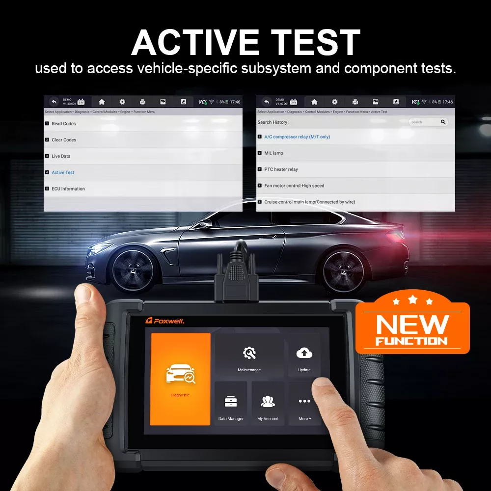 FOXWELL NT809 OBD2 Automotive Scanner Bidirectional Active Test 30 Reset OE-level OBD2 Code Reader Outils de diagnostic professionnels
