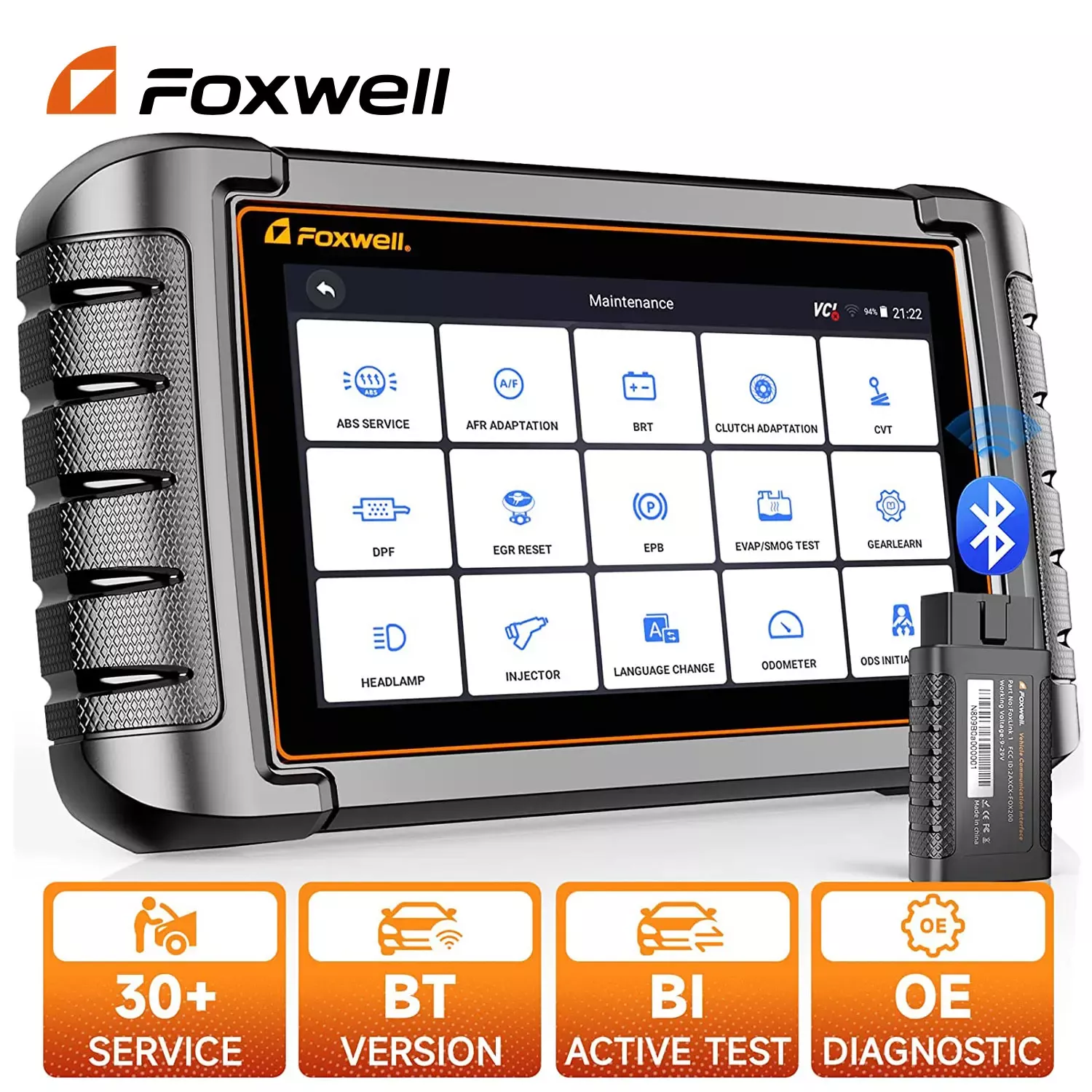 FOXWELL NT809BT OBD2 Bluetooth scanner automobile tout outil de numérisation bidirectionnelle du système 30+ outil de diagnostic de lecteur de code OBD2 de réinitialisation