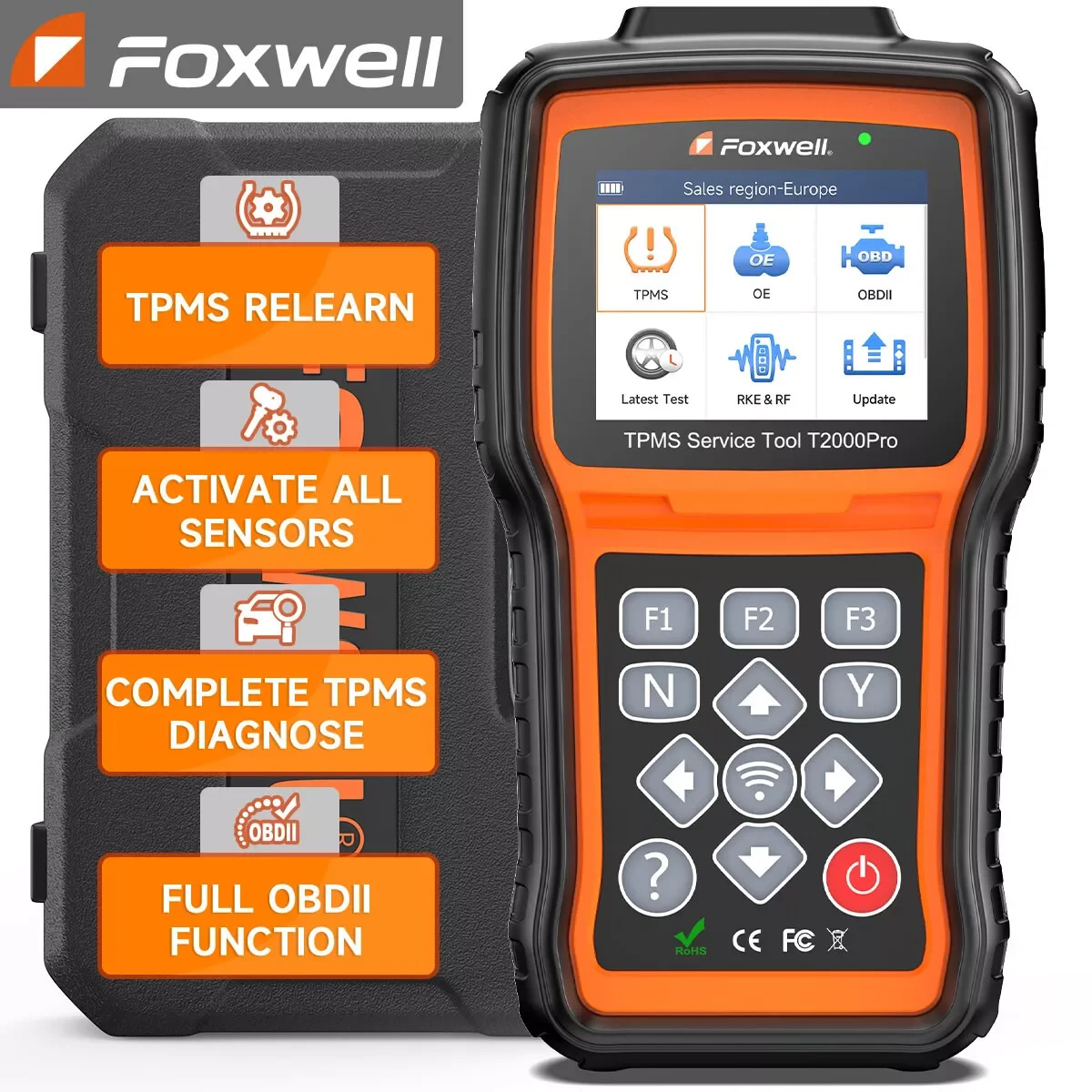 FOXWELL T2000 PRO Auto Pneumatic Pression TPMS Relearn Activer Capteurs Outil de programmation TPMS Outil de diagnostic de lecteur de code de voiture OBD2