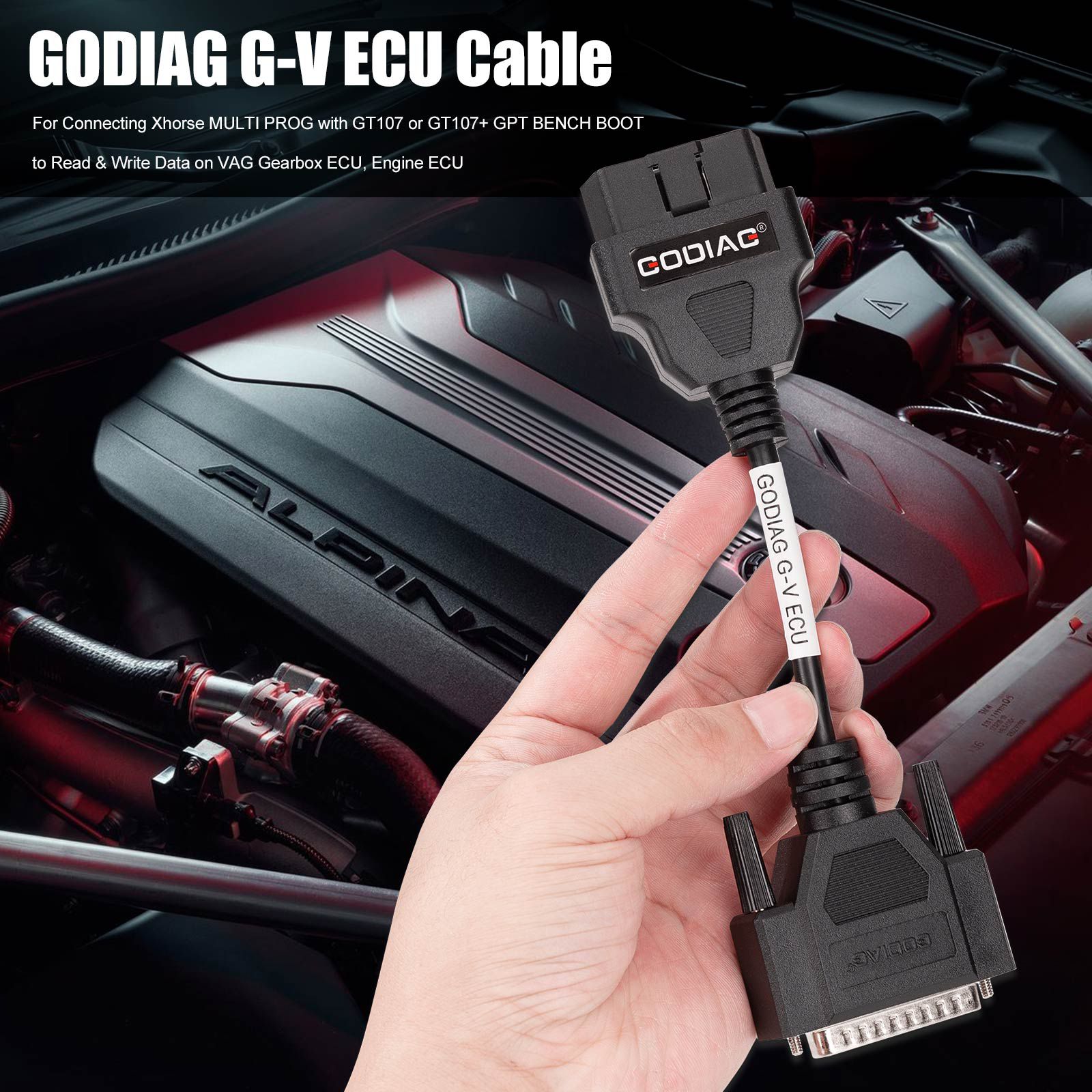 Câble d'ECU GODIAG G-V pour connecter Xhorse MULTI PROG avec GT107 ou GT107+ GPT BENCH BOOT pour lire et écrire des données sur l'ECU de boîte de vitesses VAG, ECU moteur