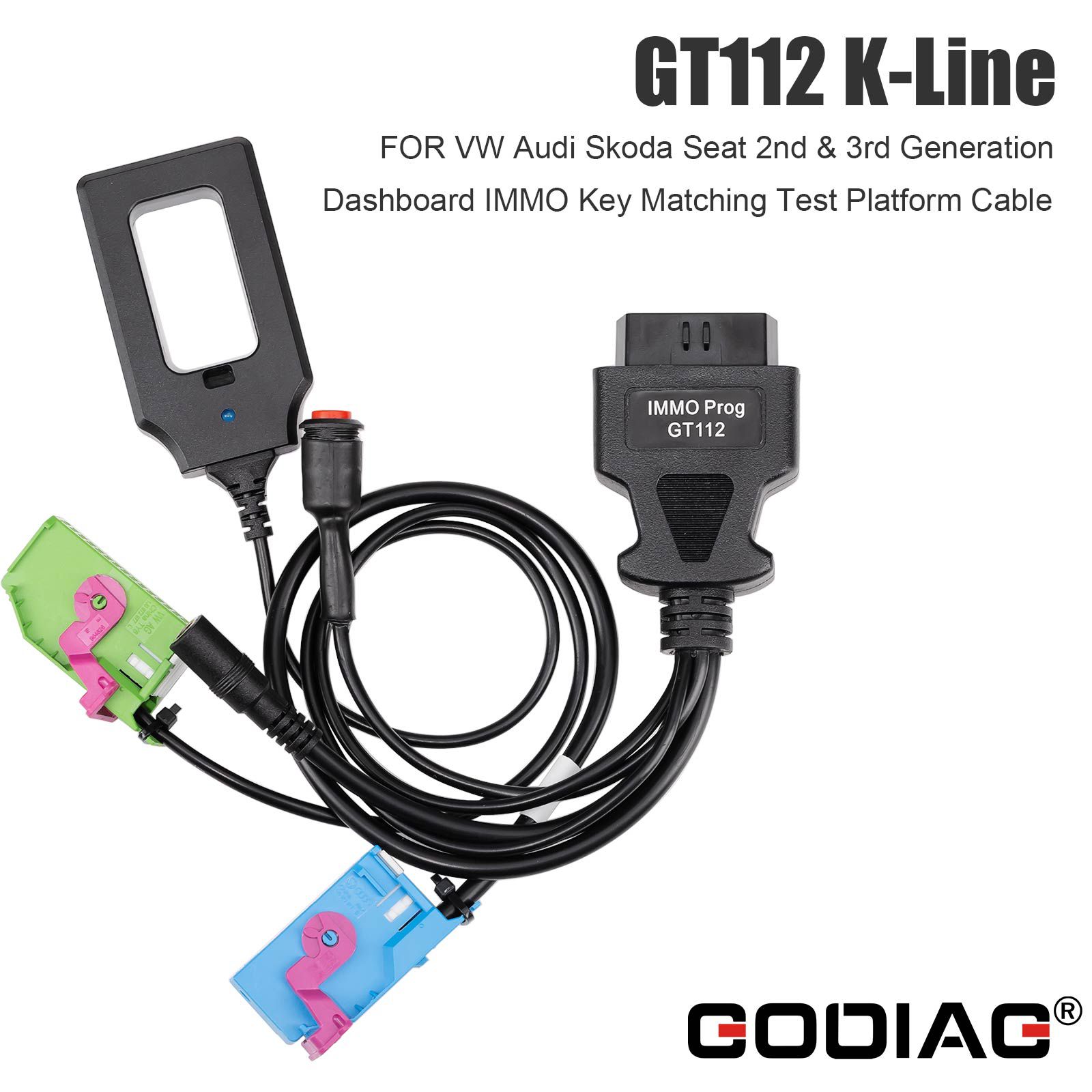 GODIAG GT112 K-Line POUR VW Audi Skoda Seat 2ème et 3ème génération Tableau de bord IMMO Key Matching Test Platform Cable