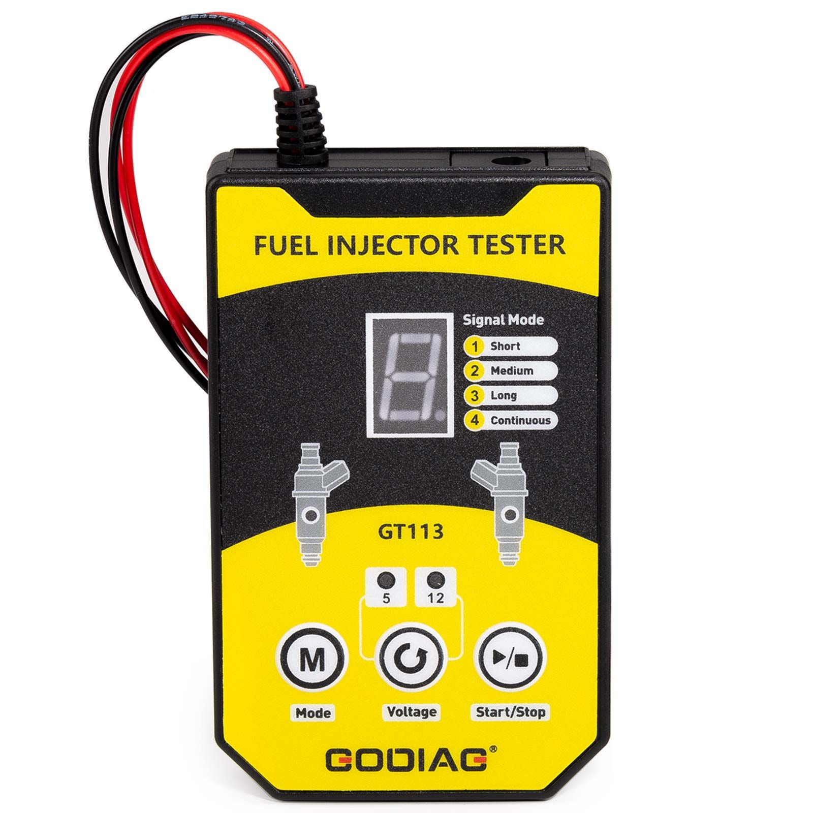 2025 GODIAG GT113 Universal Fuel Injector Tester & Cleaner Kit - 6 tailles d'adaptateur et 8 modes d'impulsion pour voitures, motocyclettes et véhicules légers