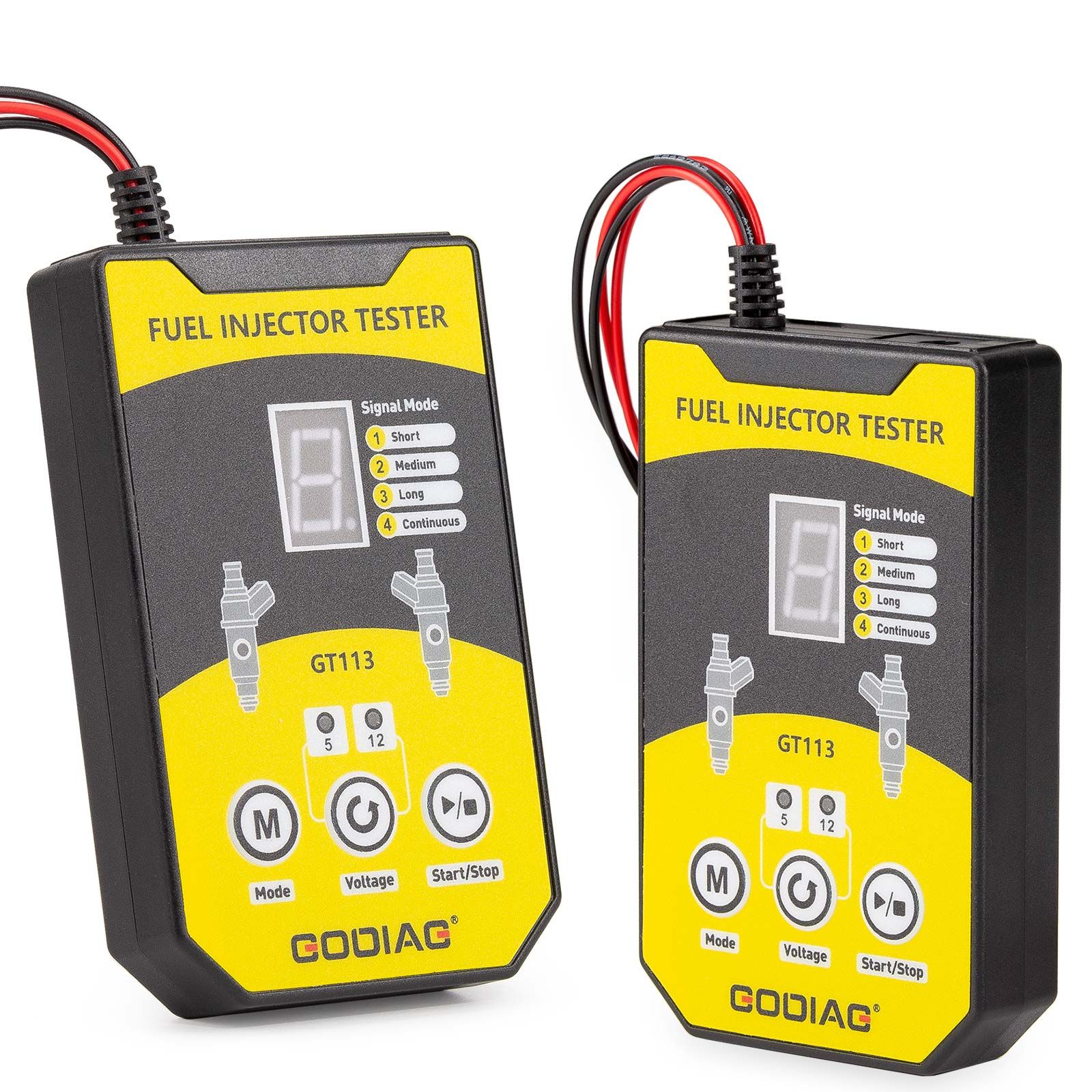 2025 GODIAG GT113 Universal Fuel Injector Tester & Cleaner Kit - 6 tailles d'adaptateur et 8 modes d'impulsion pour voitures, motocyclettes et véhicules légers