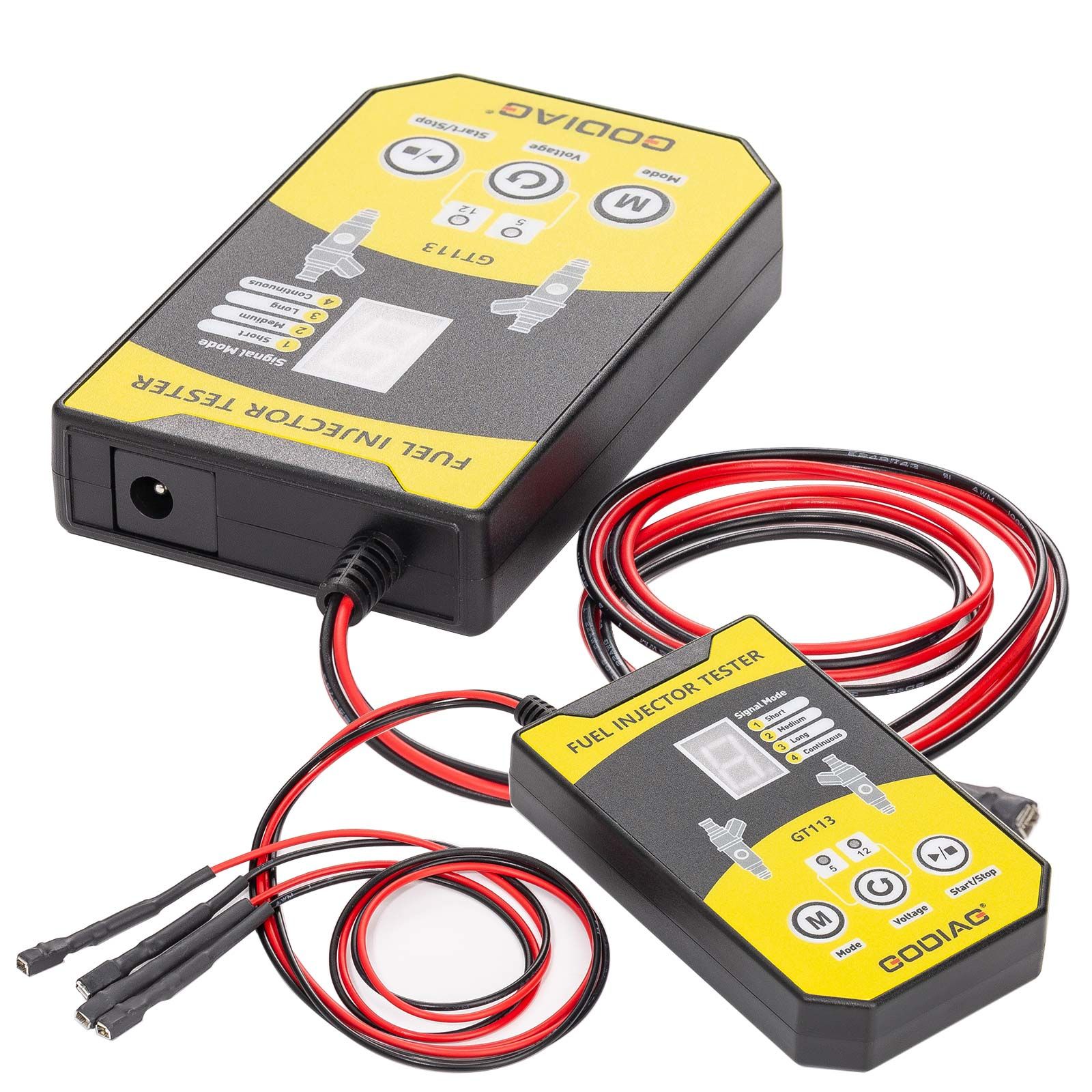 2025 GODIAG GT113 Universal Fuel Injector Tester & Cleaner Kit - 6 tailles d'adaptateur et 8 modes d'impulsion pour voitures, motocyclettes et véhicules légers